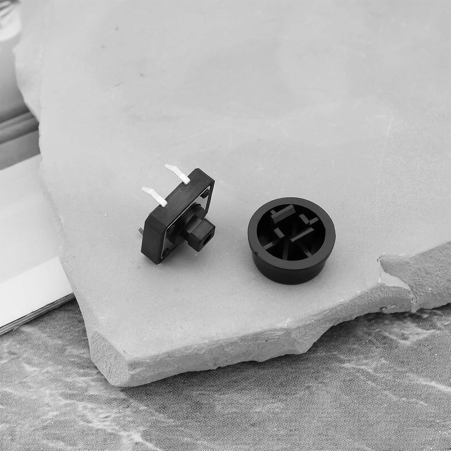 25 Micro Interruptores 4Pin Auto-reinicio OTOTEC Negro 12x12mm