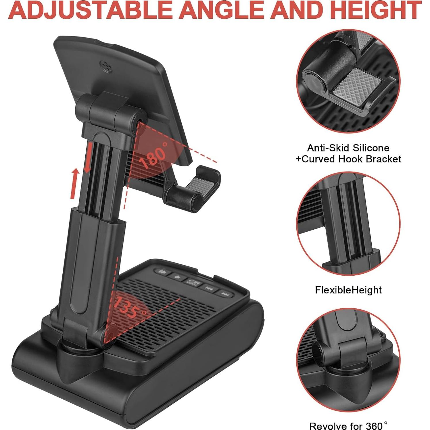 Soporte para Teléfono Móvil con Altavoz Bluetooth Fanlory