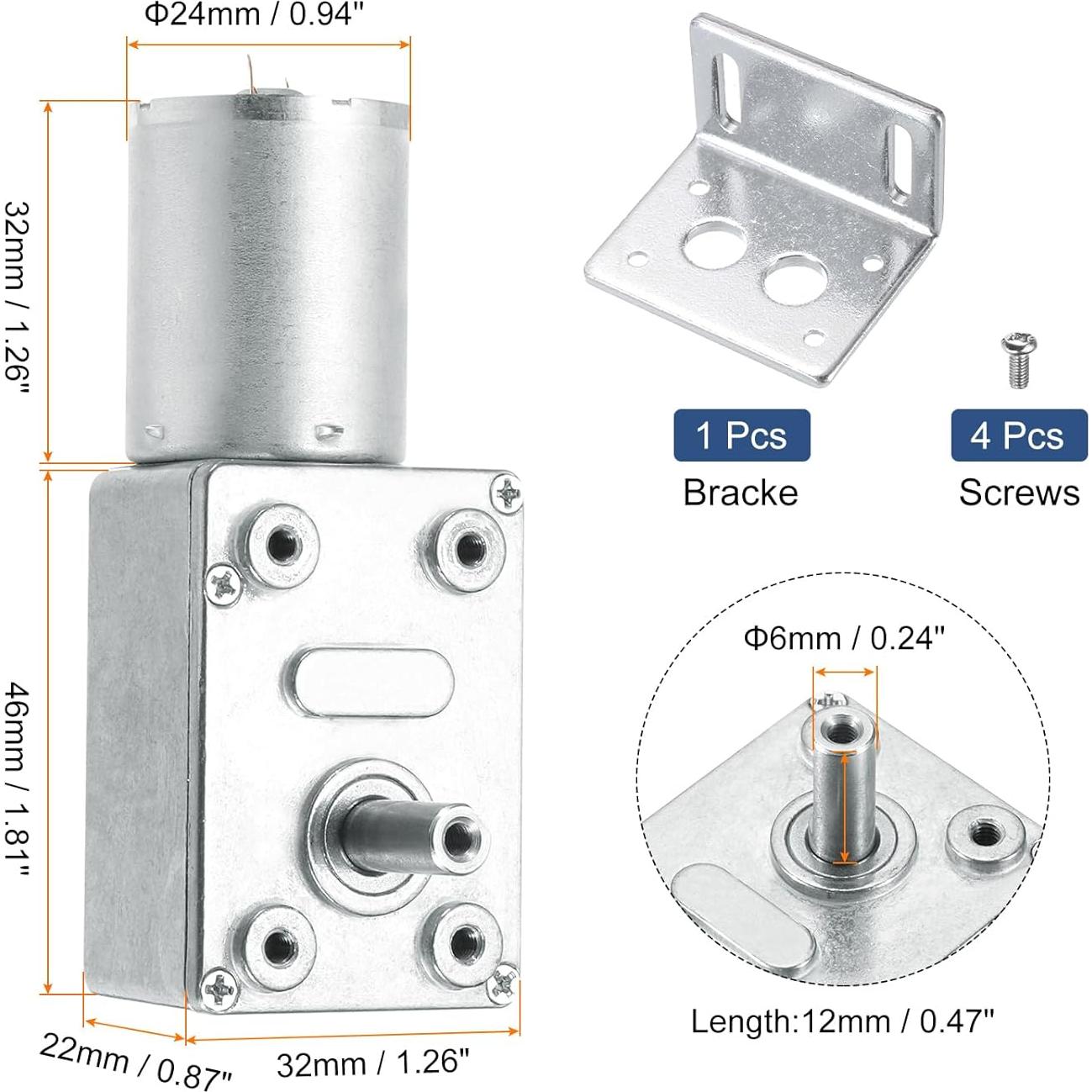 Motor Eléctrico Reversible MECCANIXITY 12V 2 RPM Engranaje