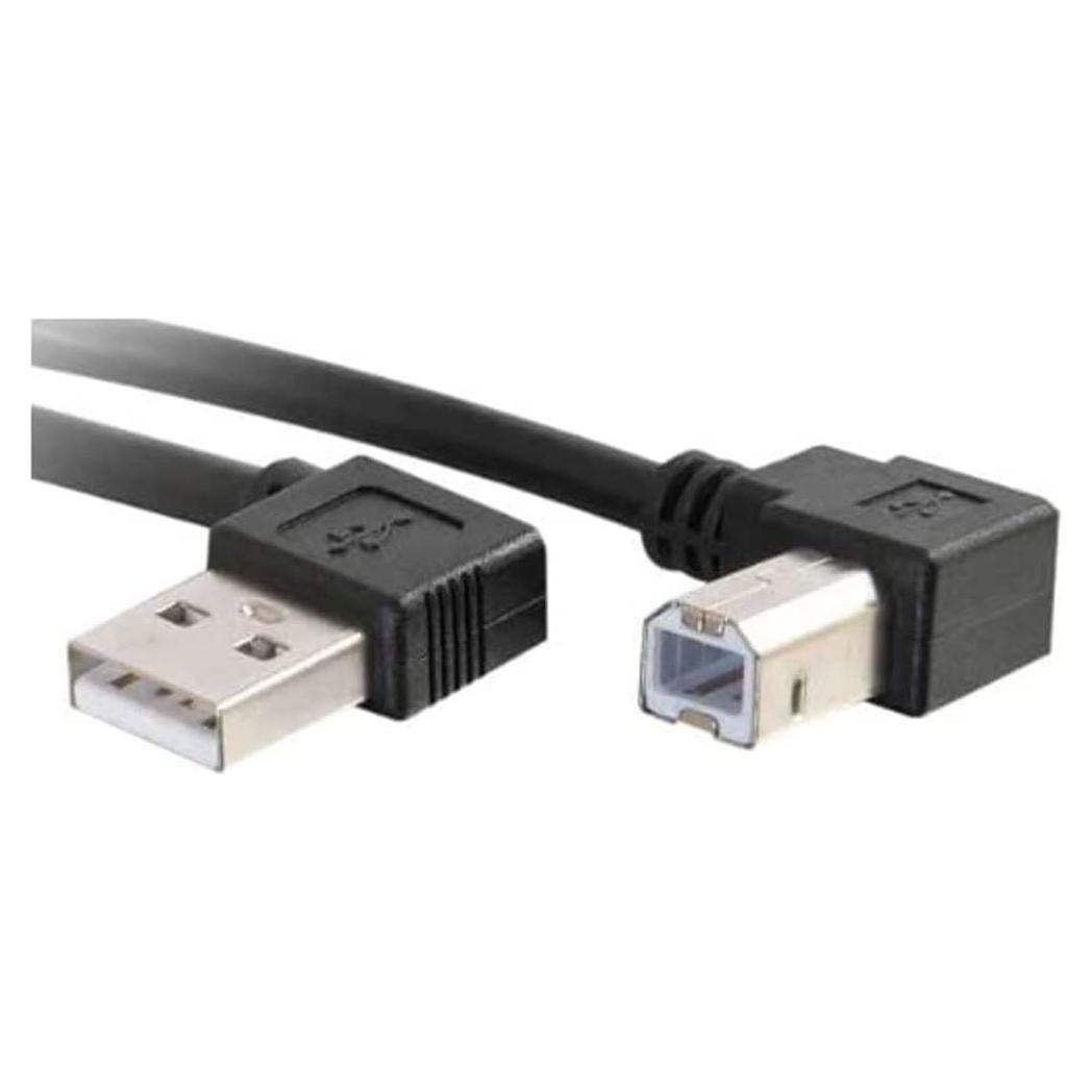 Cable USB 2.0 C2G 1m A a B Macho Angulado Derecho Negro