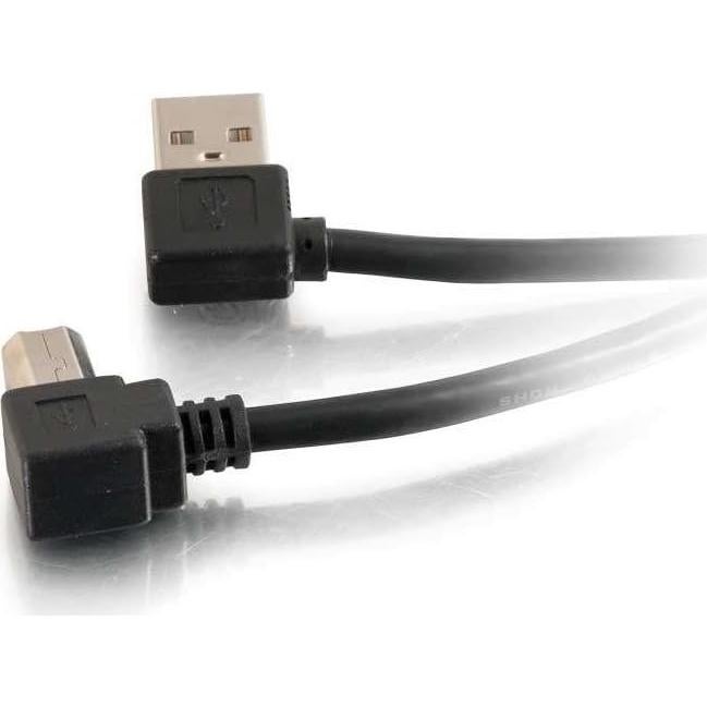 Cable USB 2.0 C2G 1m A a B Macho Angulado Derecho Negro