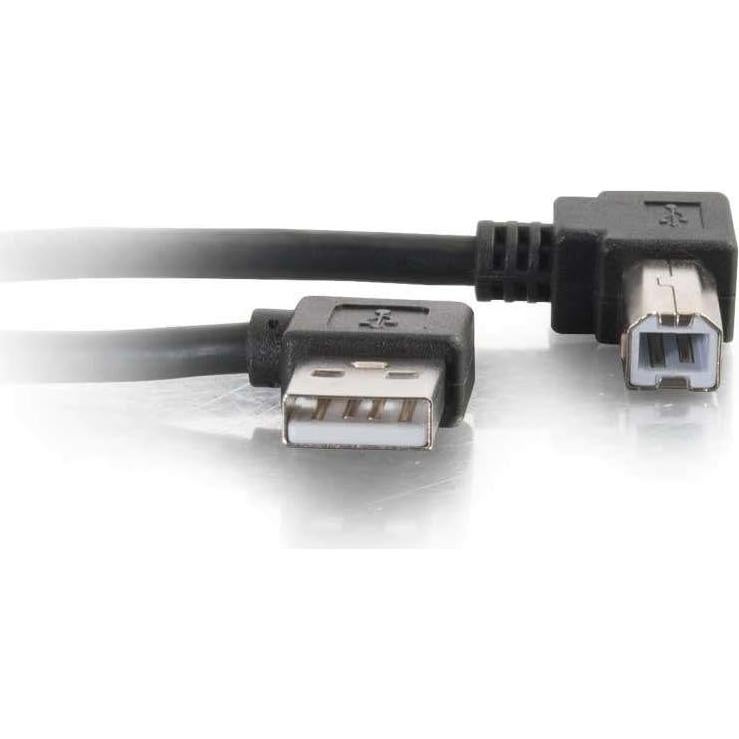 Cable USB 2.0 C2G 1m A a B Macho Angulado Derecho Negro