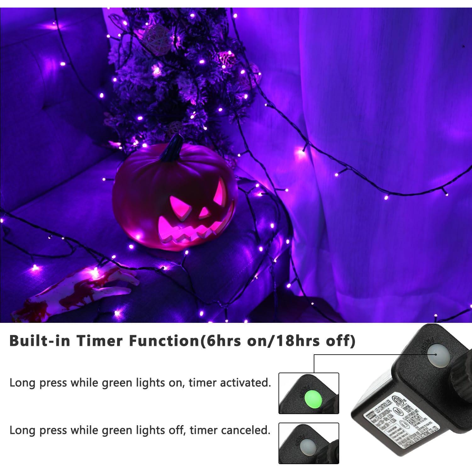 Cadena de Luces LED Moradas 30m 300 LED Halloween ODEETRONIC