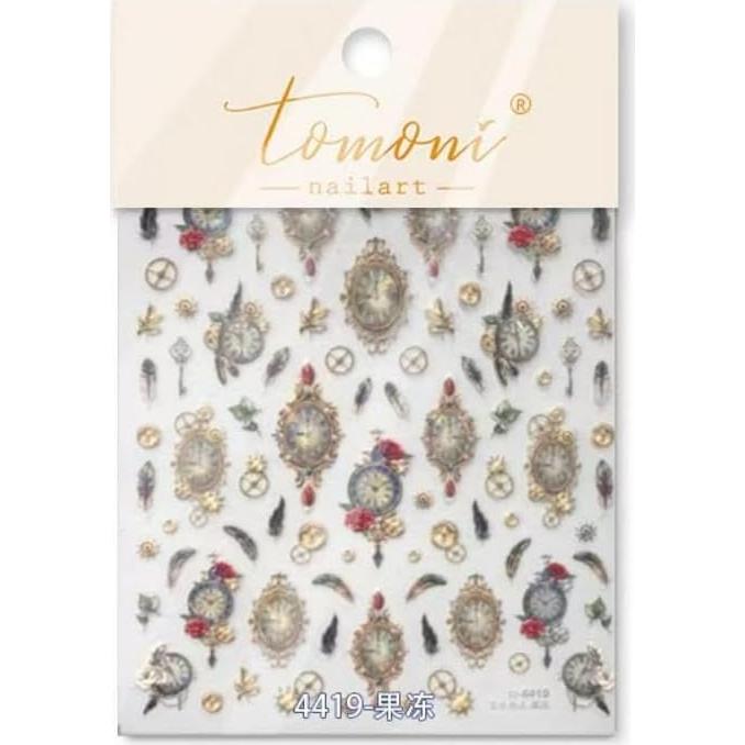 Calcomanías de Uñas Vintage NBNTGH Reloj 5D Autoadhesivas