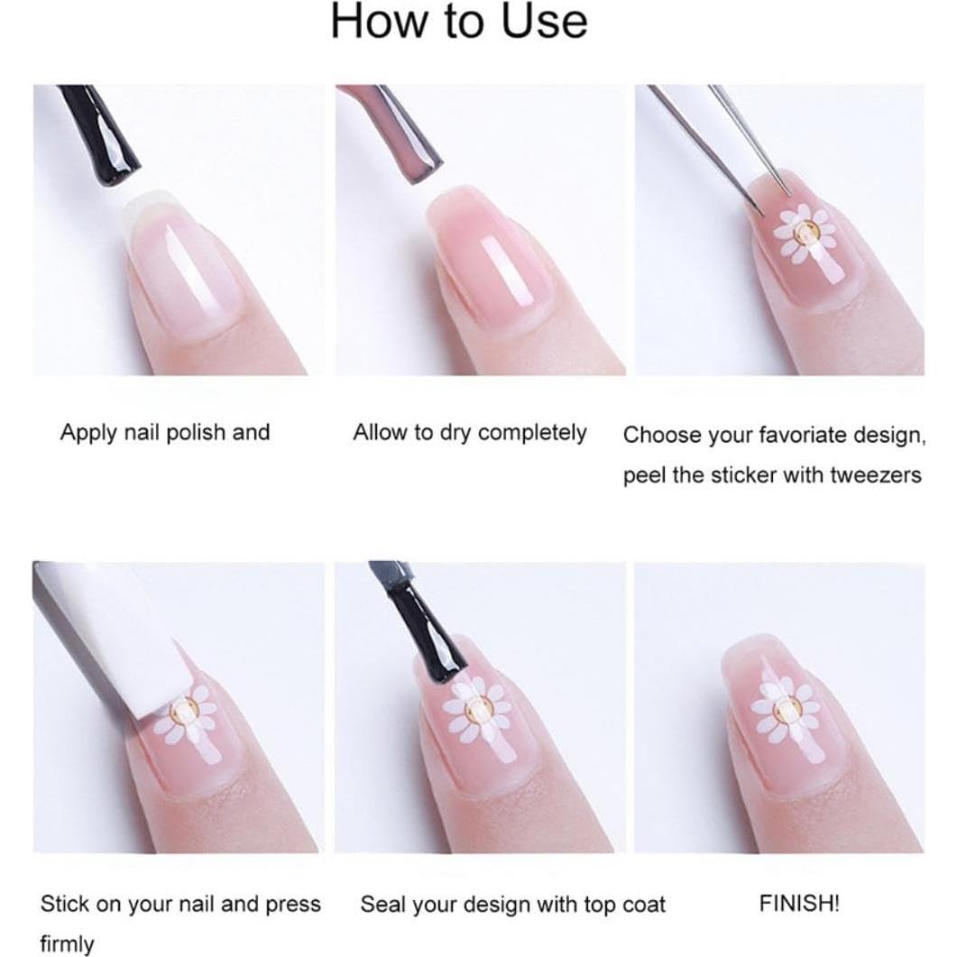 Calcomanías de Uñas Vintage NBNTGH Reloj 5D Autoadhesivas