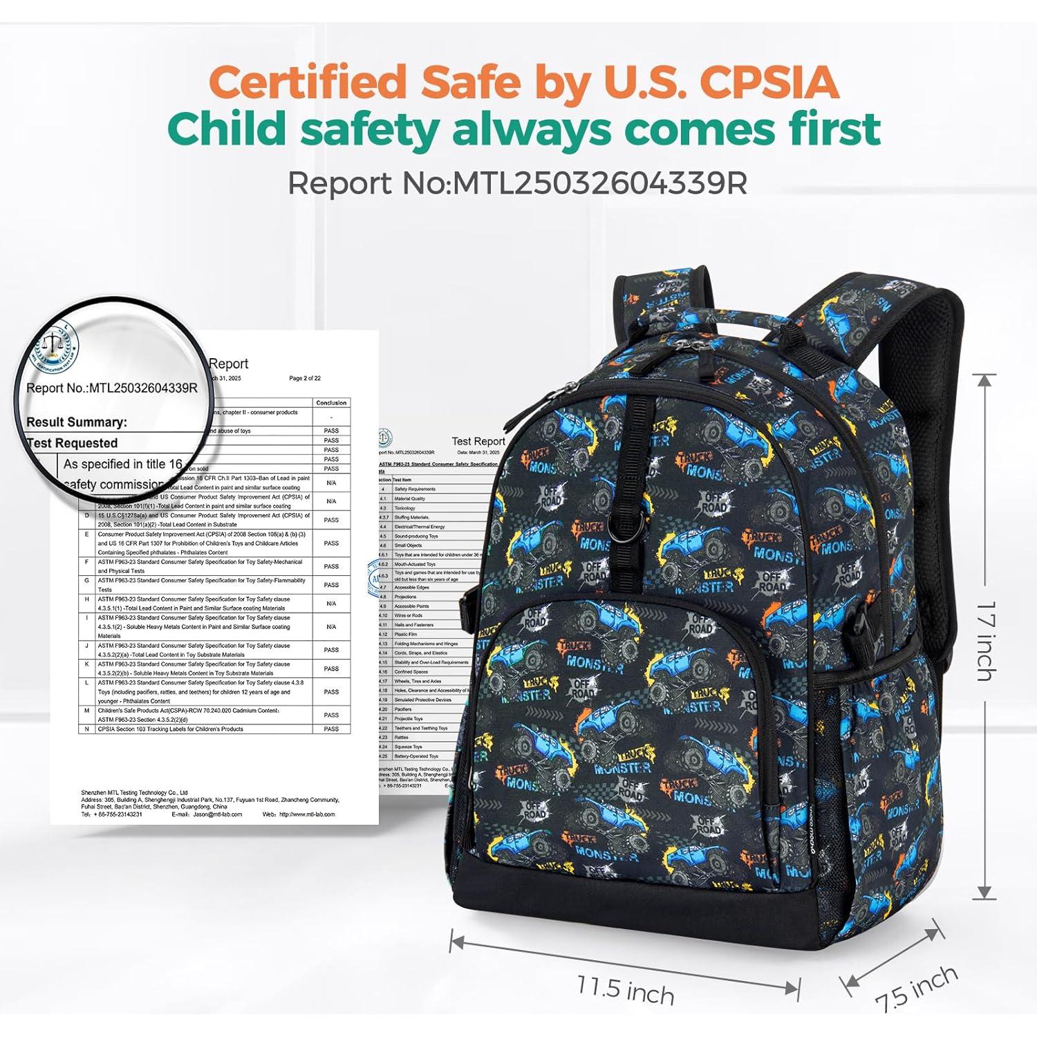 Mochila Escolar Choco Mocha 17" Azul para Niños 6-8 Años