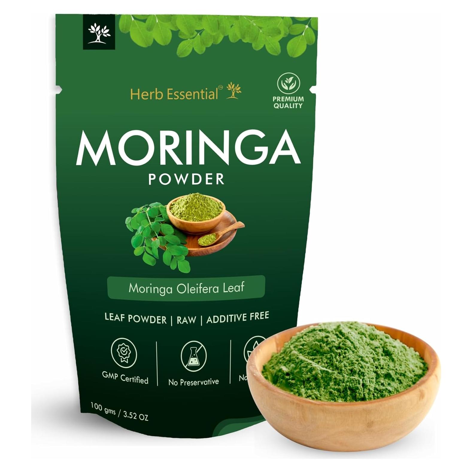 Polvo de Moringa 100g Herb Essential - Superfood Natural Vegano