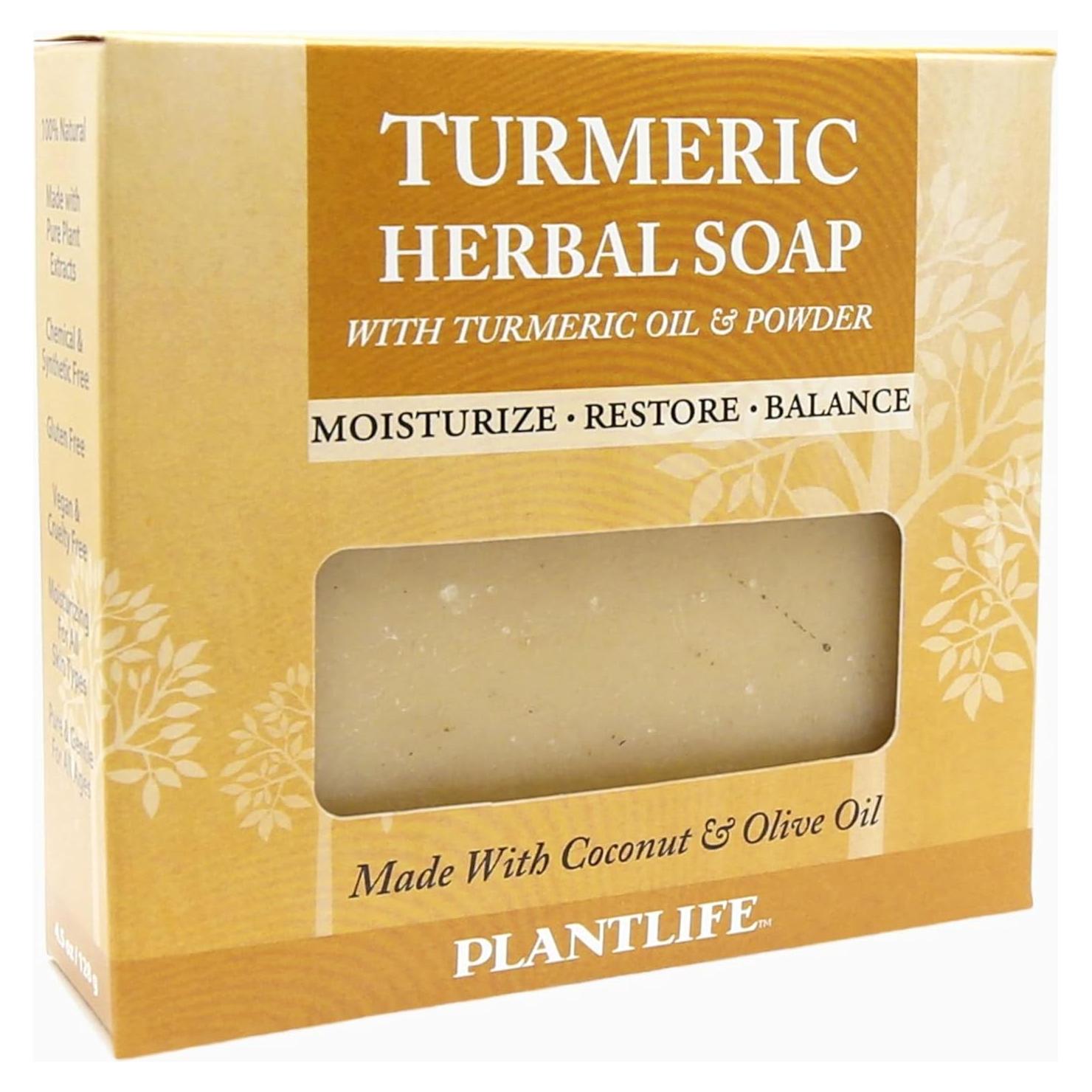 Jabón de Barra de Cúrcuma Plantlife 127g - Hidratante y Calmante