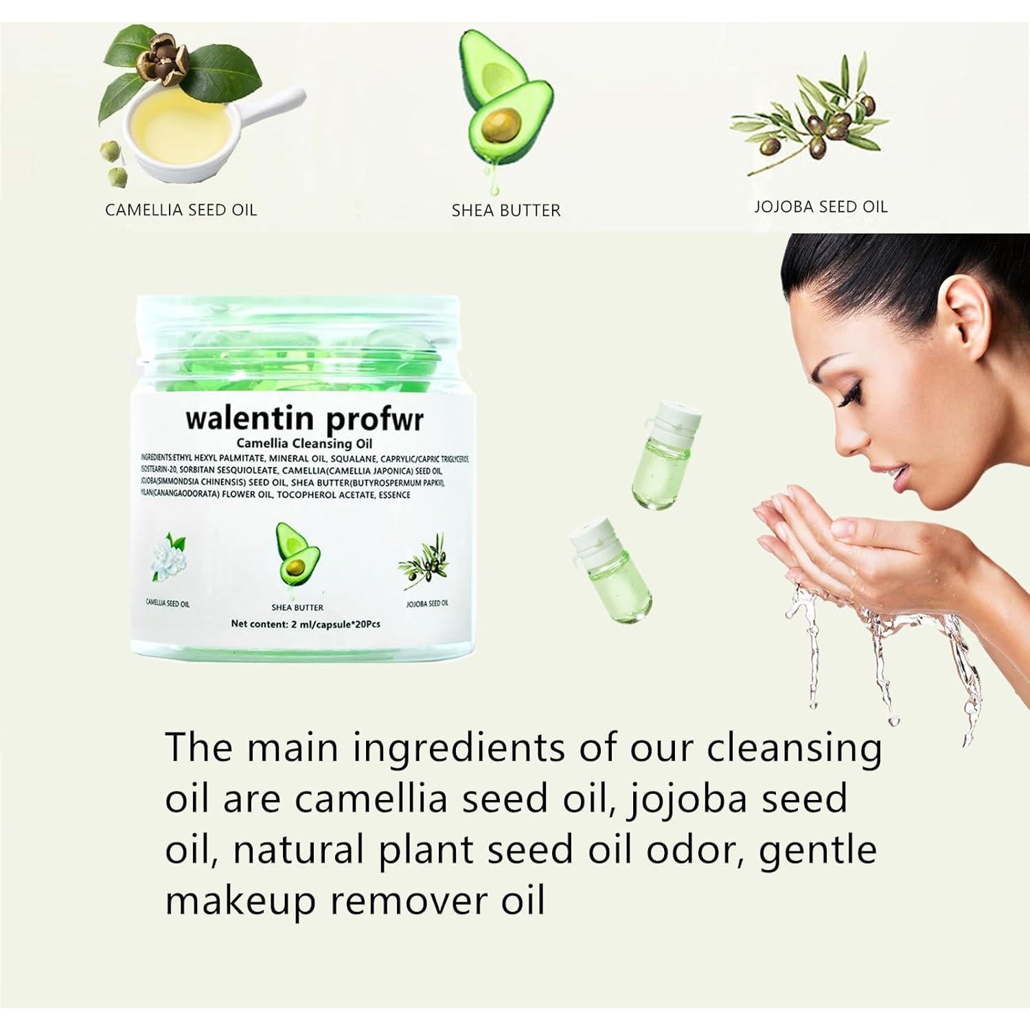 Aceite Limpiador Facial Feiworui 20 Piezas 2ml Hidratante