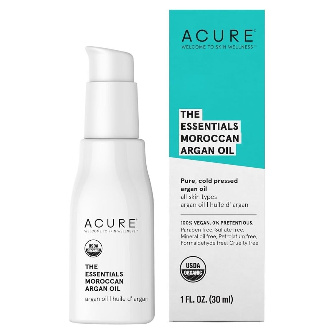 Aceite de Argán Marroquí Acure 29.57 ml - Hidratante Piel y Cabello