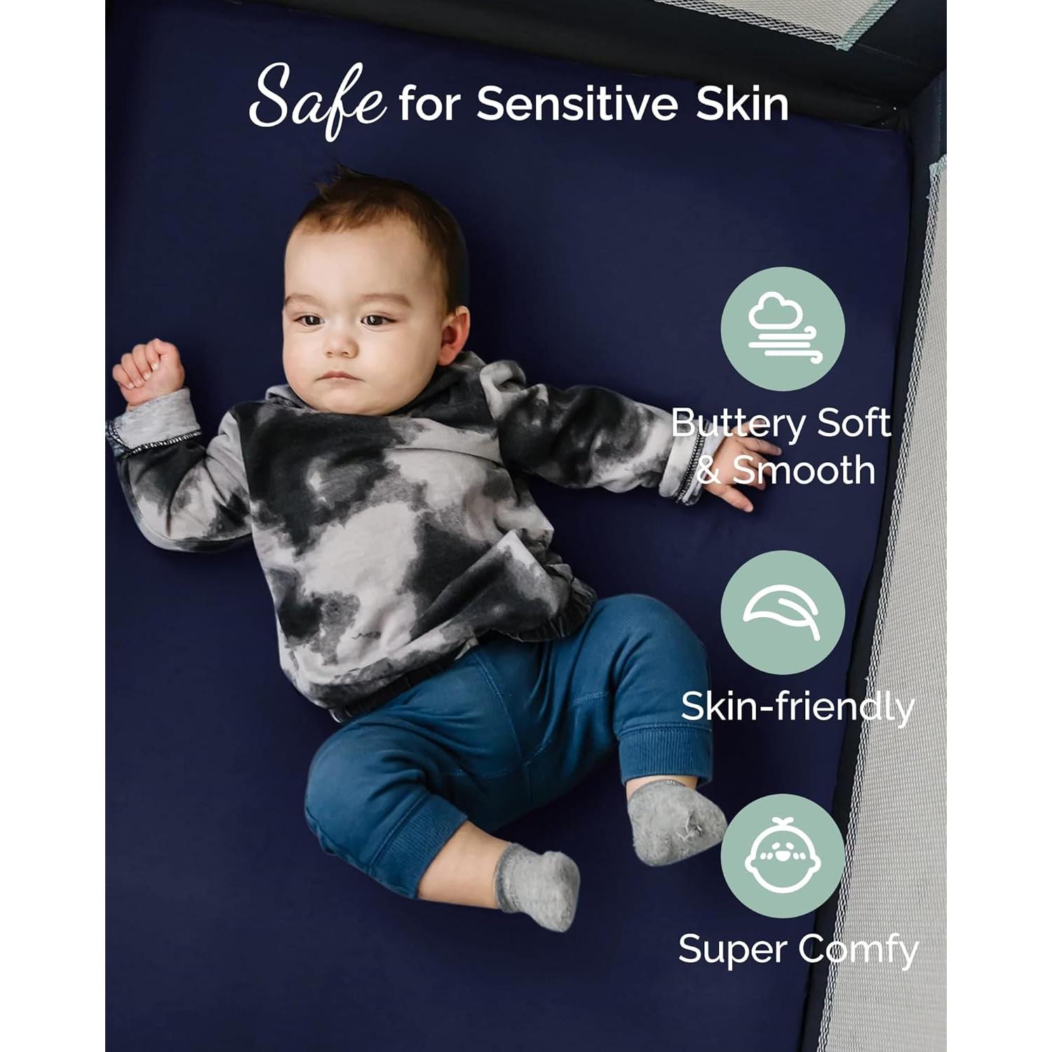 Sábanas Ajustadas TotCare para 4moms Breeze Plus - 3 Piezas