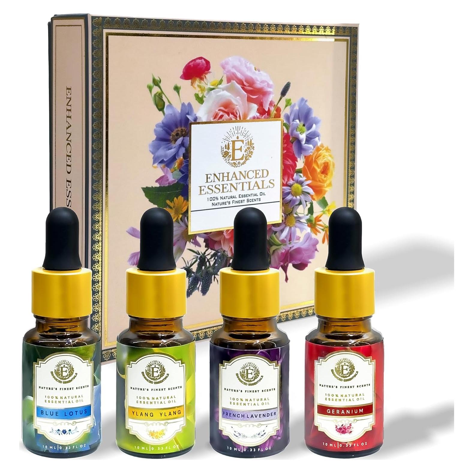 Juego de Aceites Esenciales 4x10ml Enhanced Essentials Floral Serenity