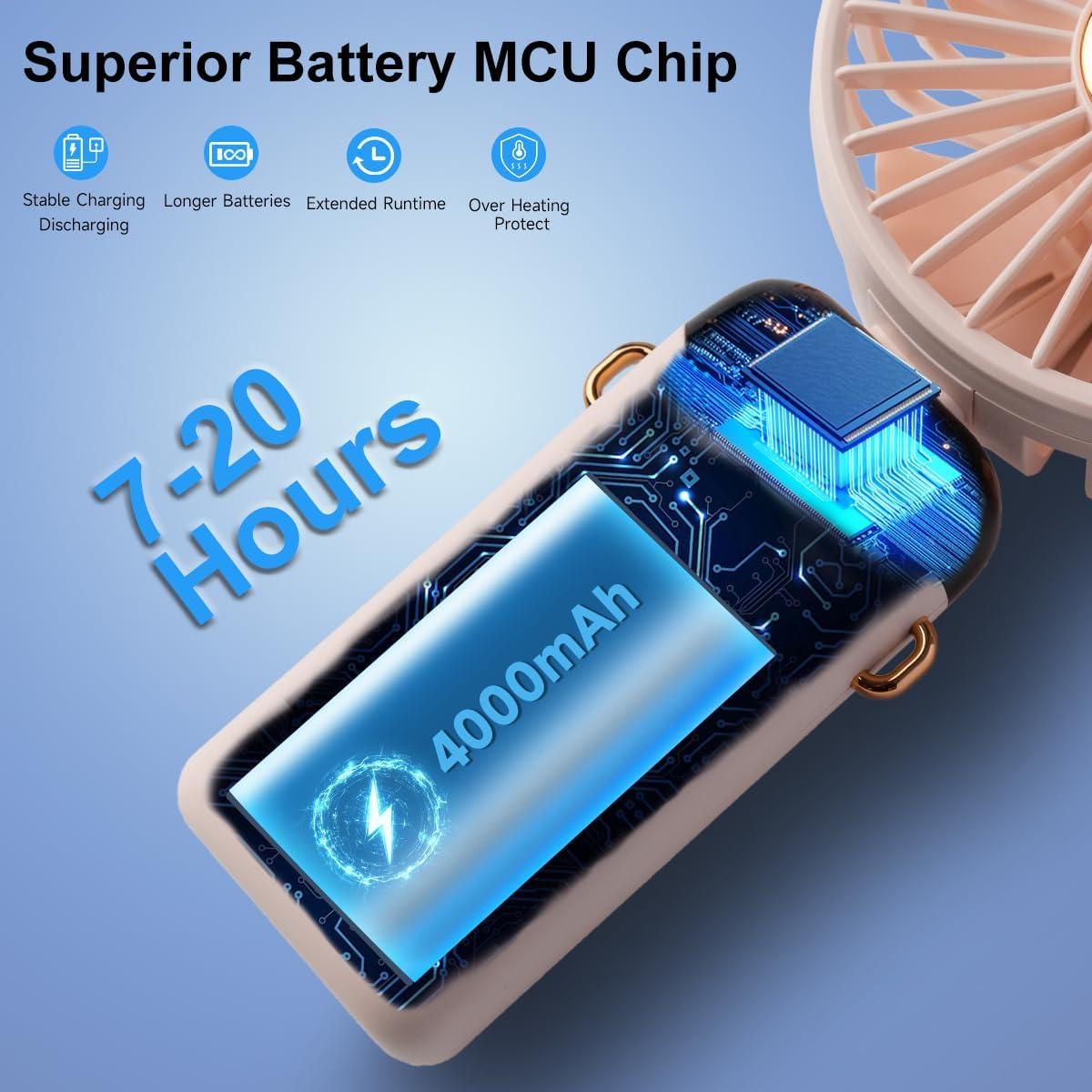 Ventilador Portátil Aucoofany N15 Recargable 3 en 1 Rosa