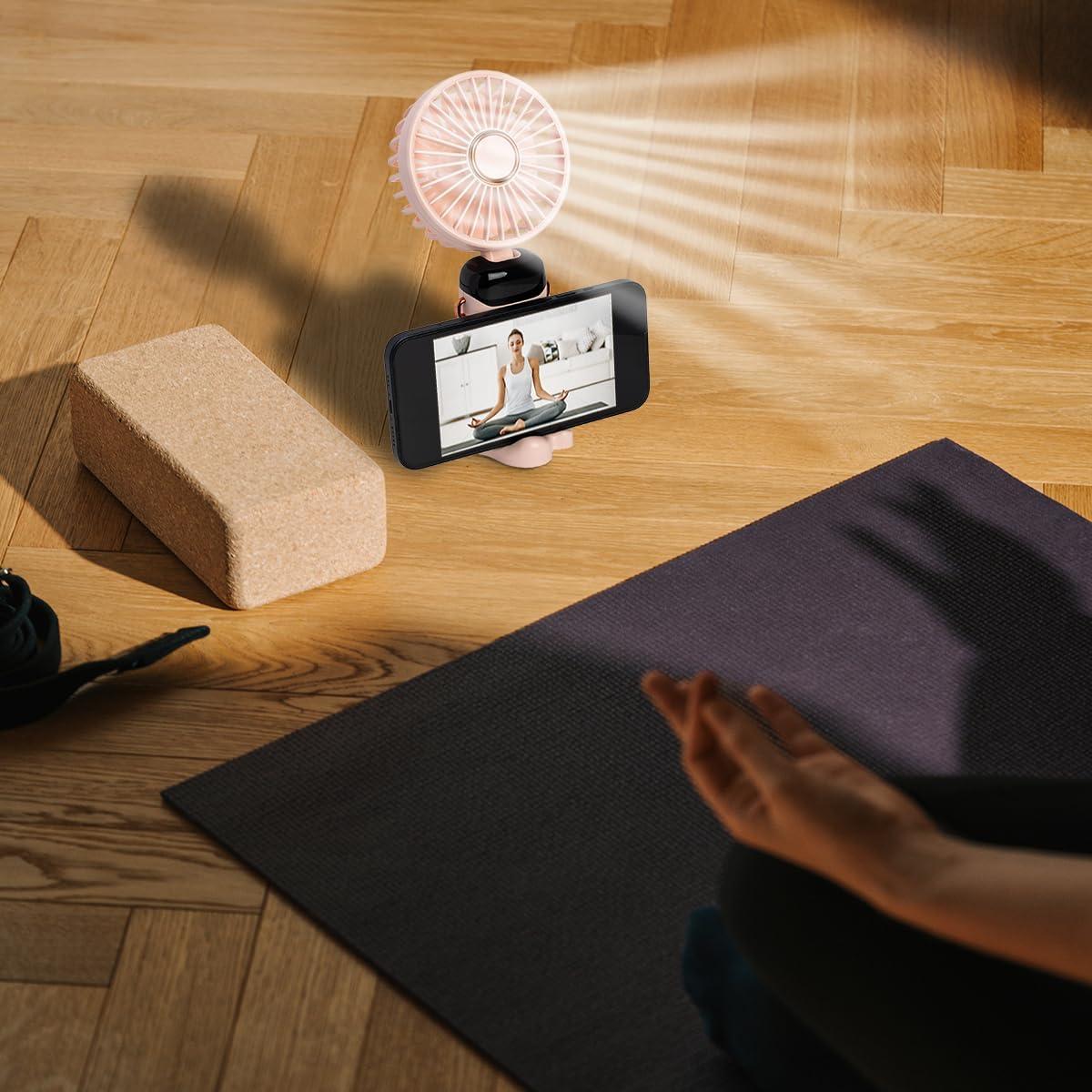 Ventilador Portátil Aucoofany N15 Recargable 3 en 1 Rosa