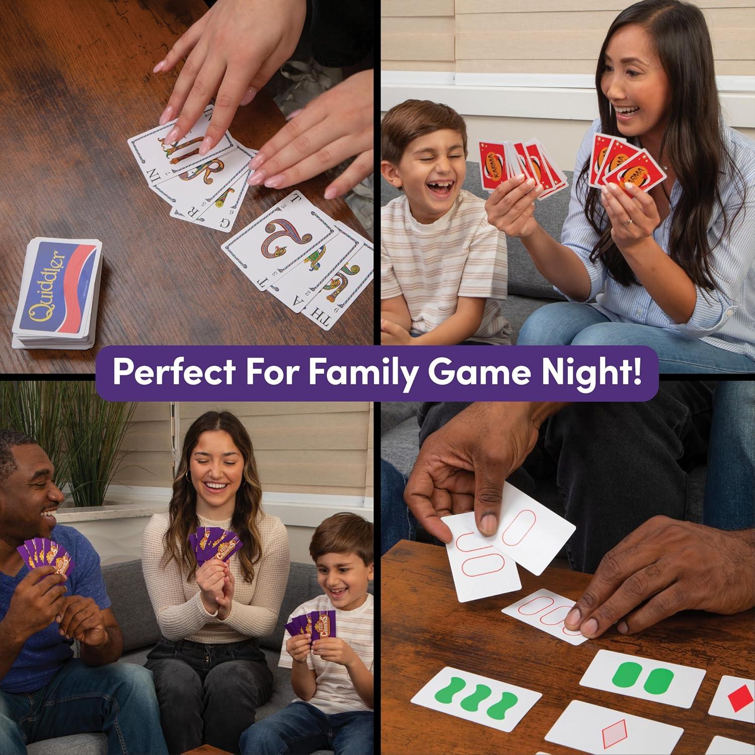 Paquete de 4 Juegos de Cartas Five Crowns - SET, Quiddler, Karma