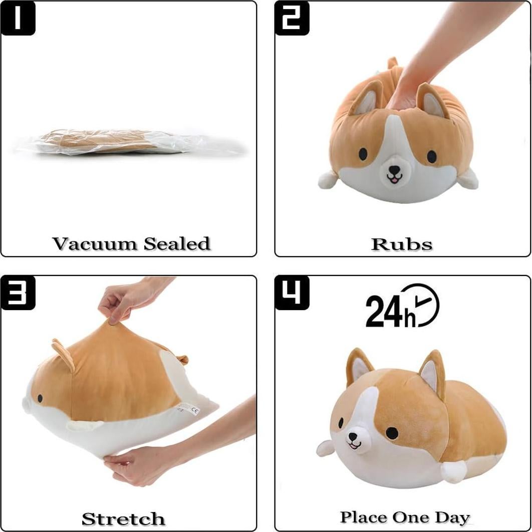 Cojín de Peluche Corgi Sofi 30 cm Marrón Suave y Divertido