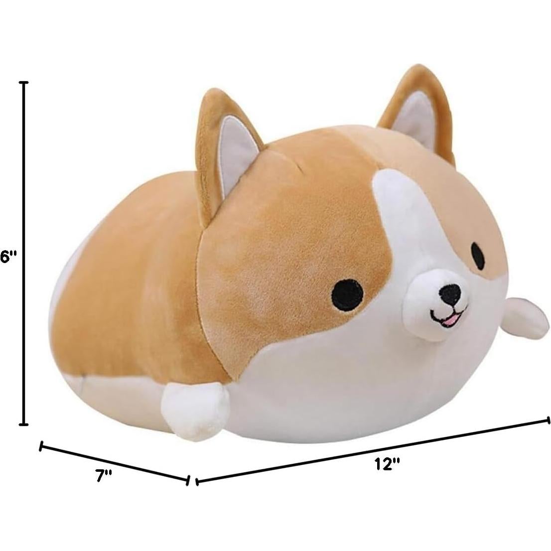 Cojín de Peluche Corgi Sofi 30 cm Marrón Suave y Divertido