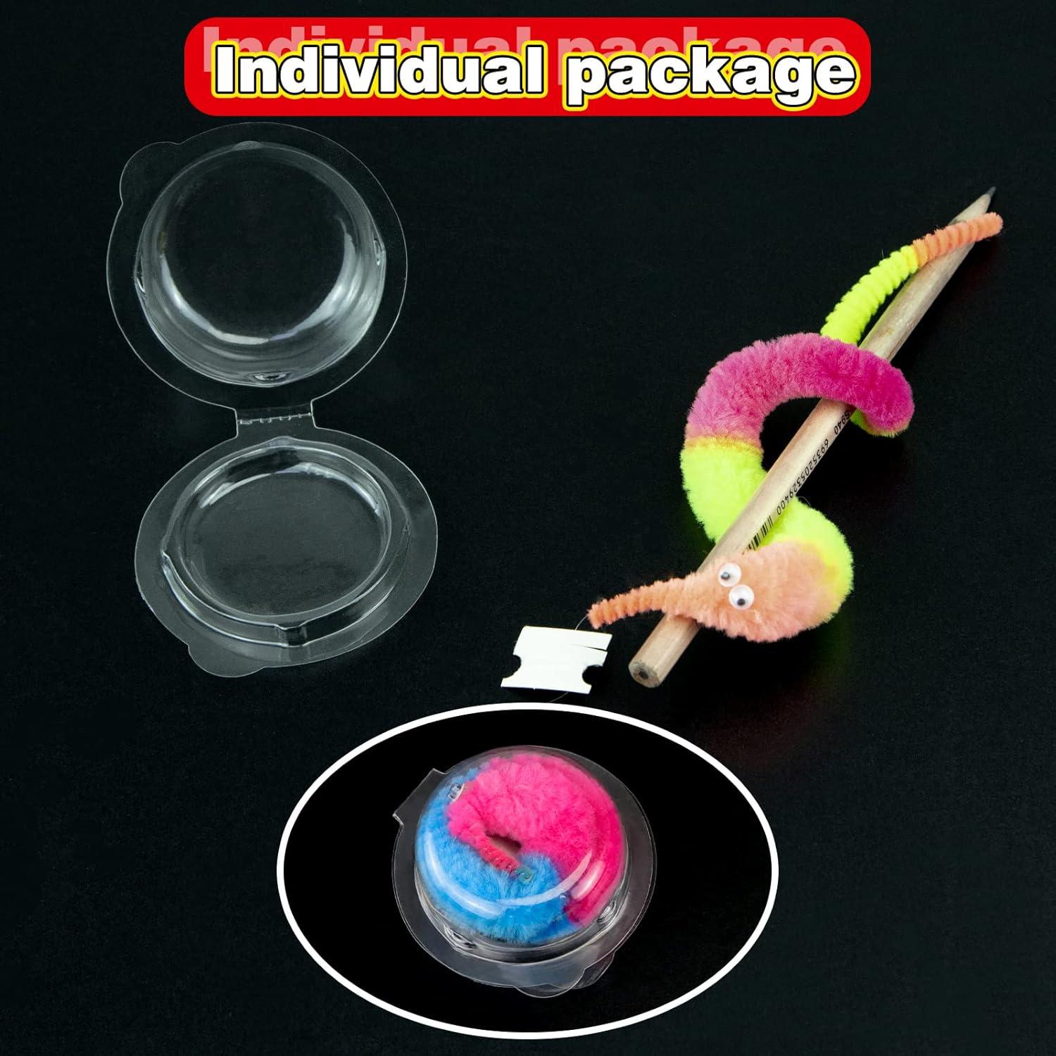 Juguetes de Gusano Difuso SHENGSEN 6 Piezas Arcoíris para Gatos