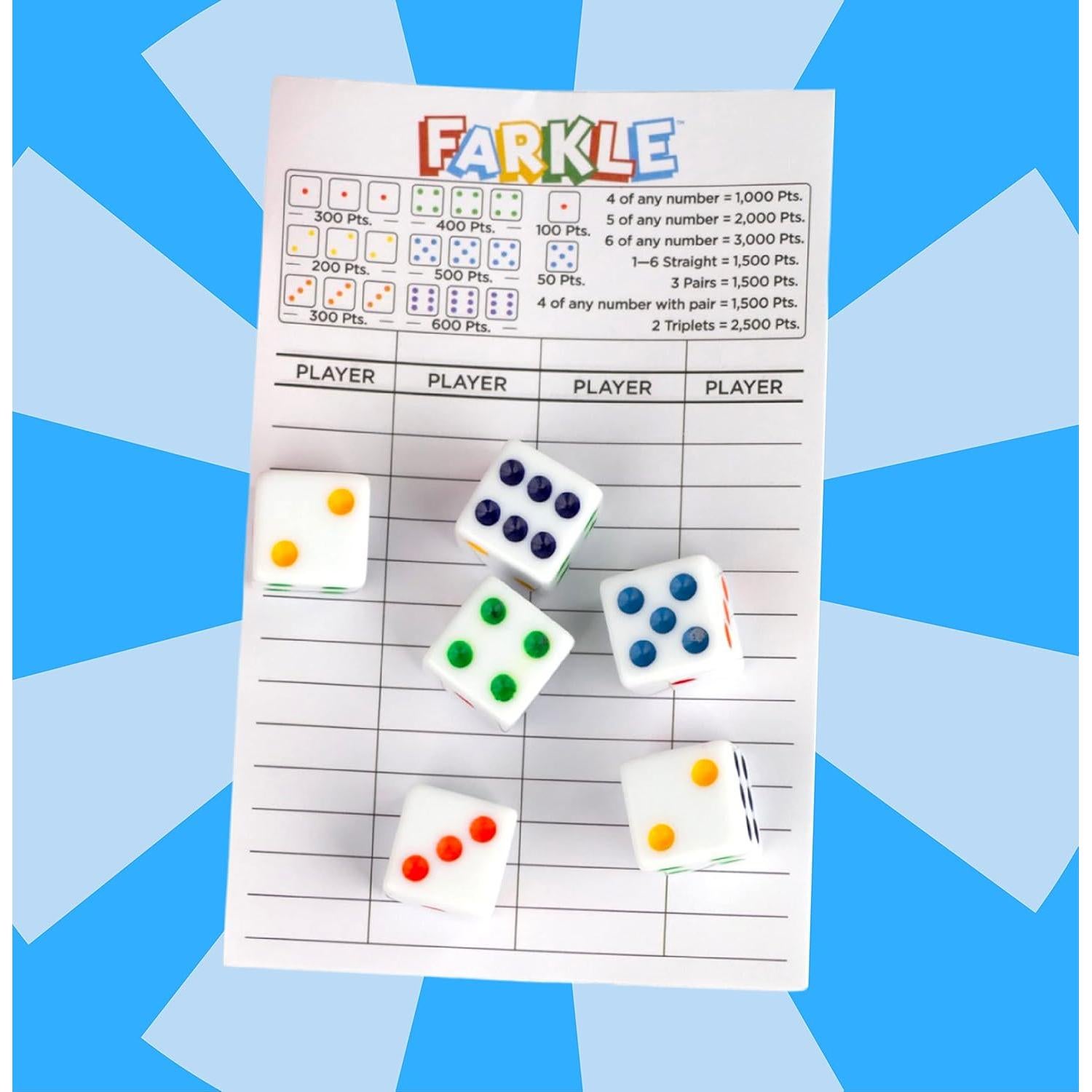 Juego de Dados Farkle Clásico Regal Games - 6 Dados de Colores