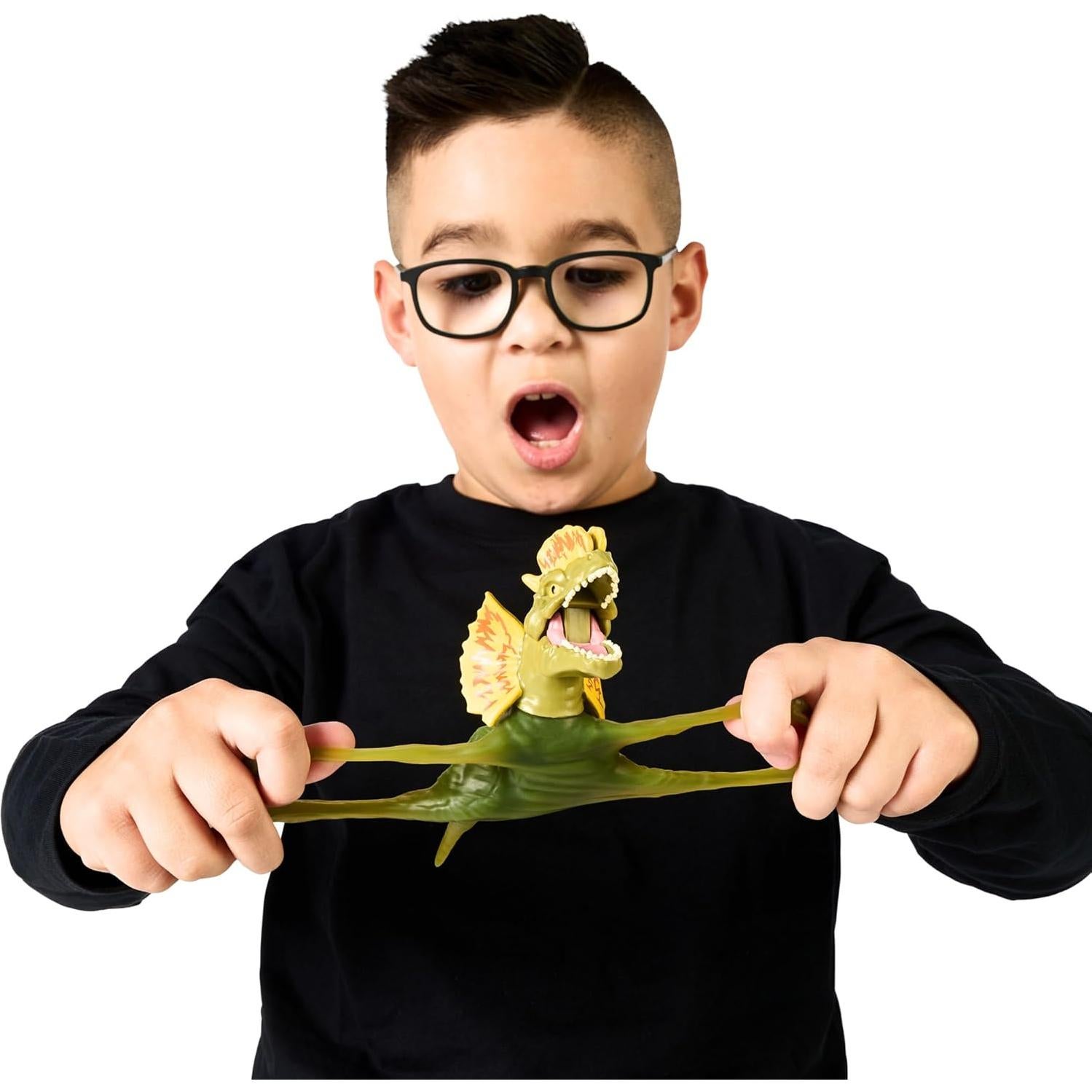 Héroes de Goo Jit Zu Dilophosaurus 10 cm - Dinosaurio Estirable