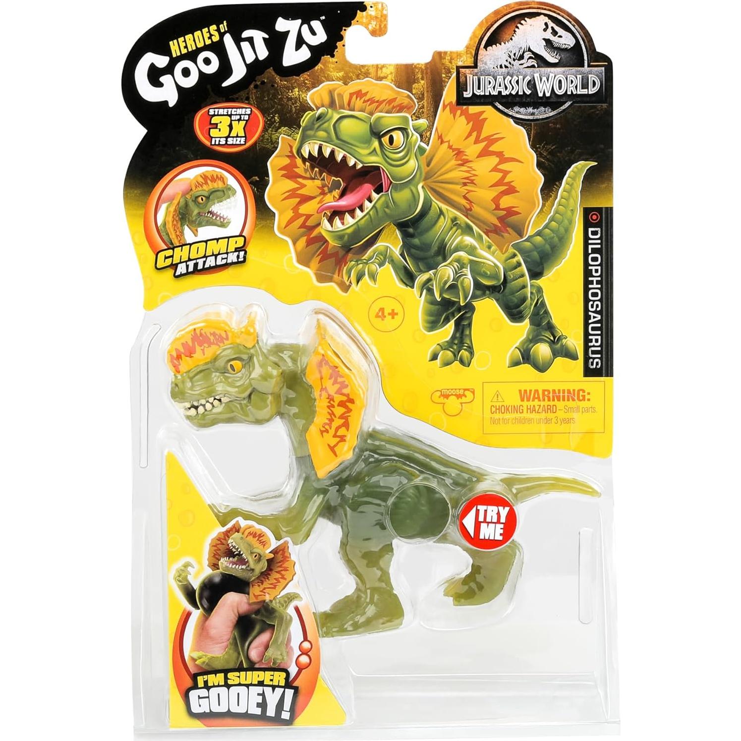 Héroes de Goo Jit Zu Dilophosaurus 10 cm - Dinosaurio Estirable