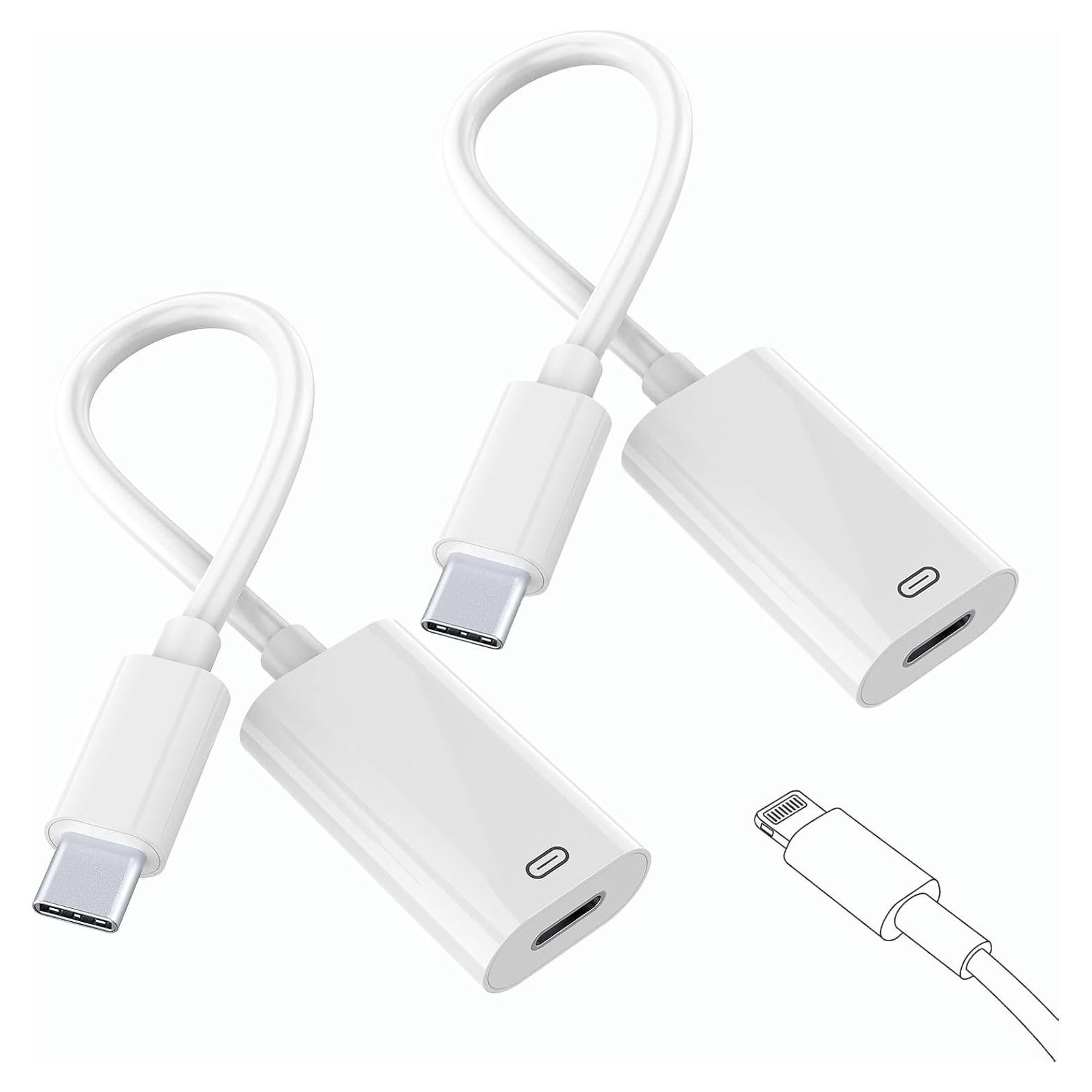 Adaptador Lightning a USB C Sihyqiuling 2Pack Carga Rápida 100W