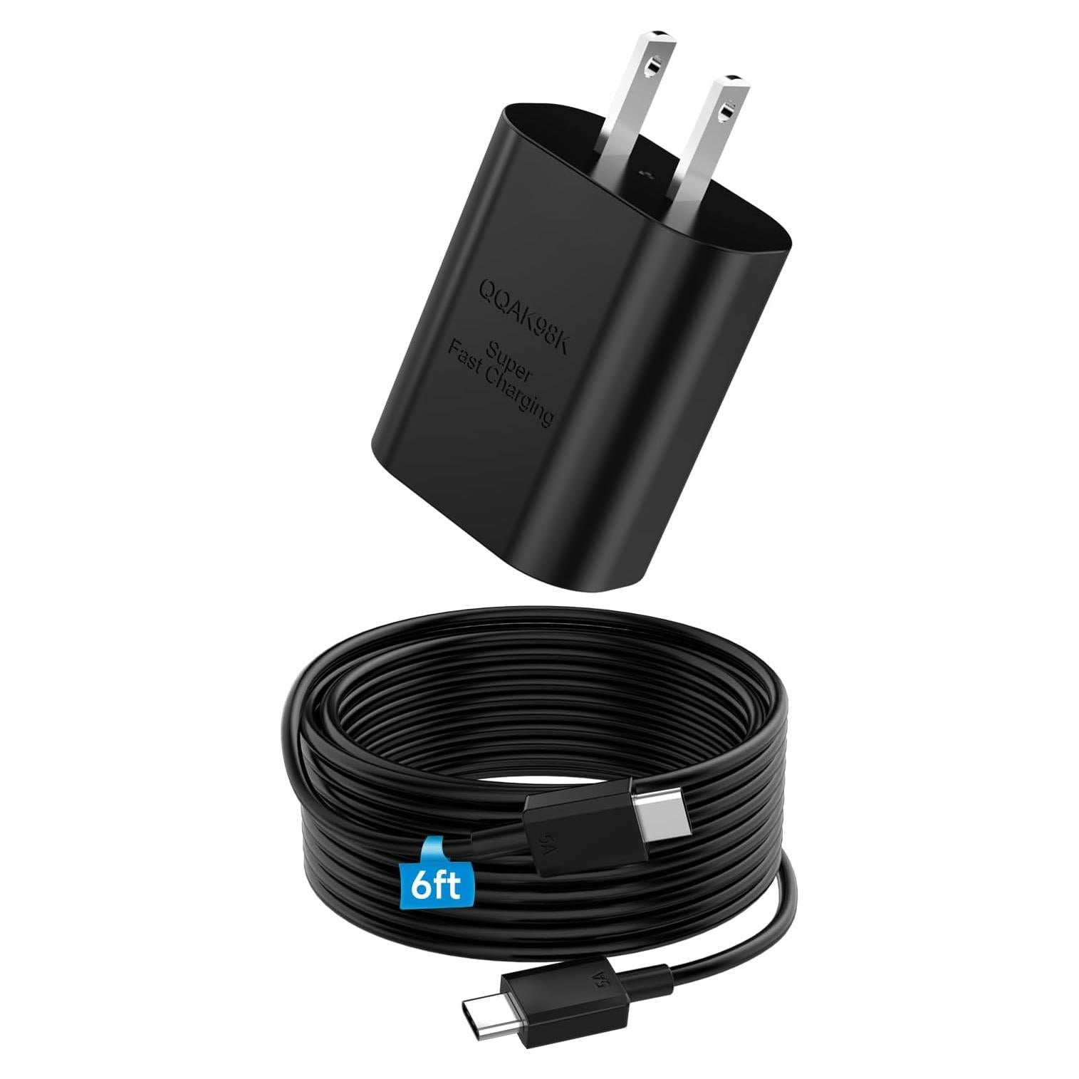 Cargador Rápido Super 25W USB C con Cable 2.0m para Samsung