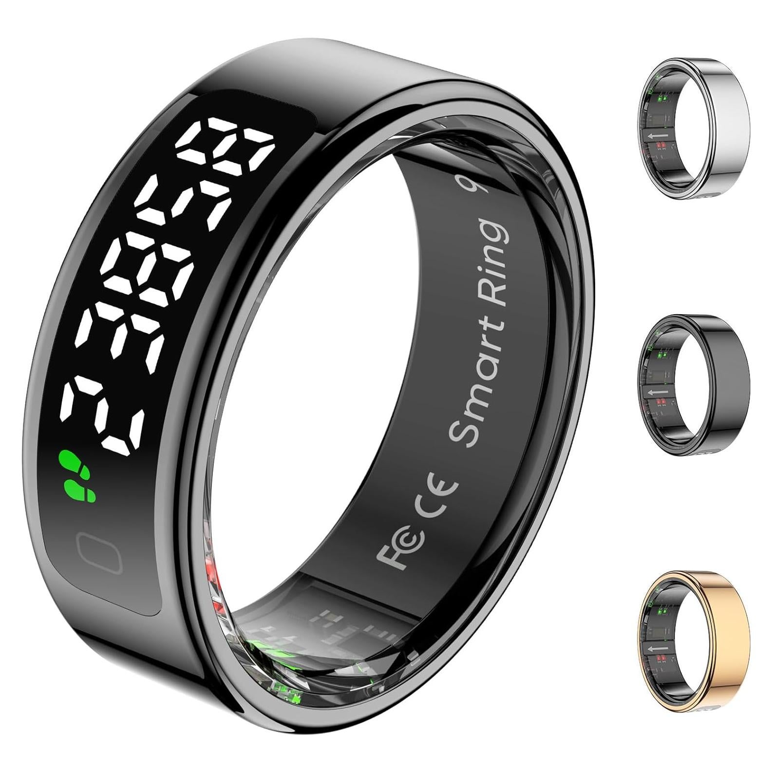 Anillo Inteligente de Fitness Emerhome R11 Negro 8# Monitoreo Salud