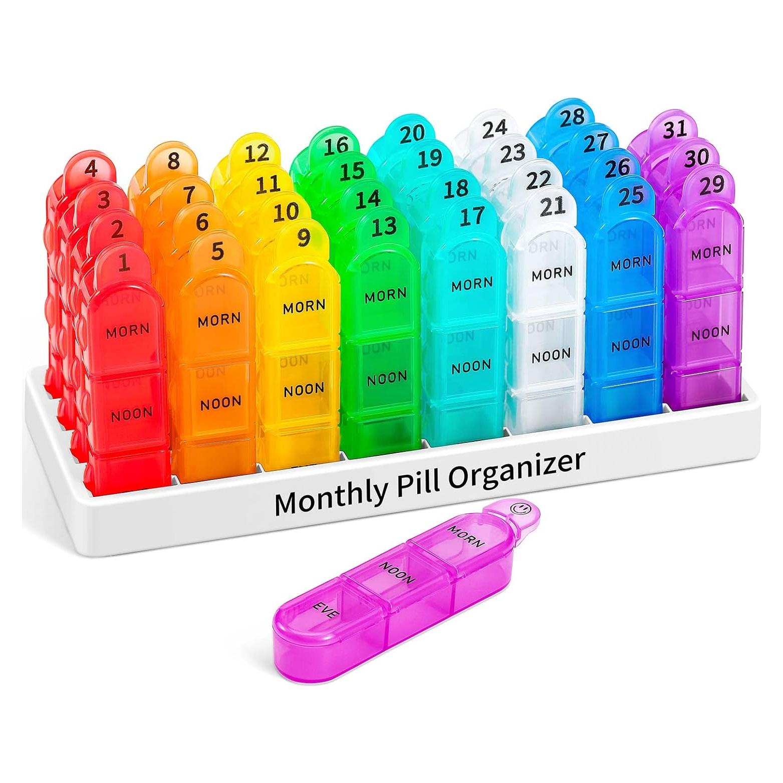 Organizador de Pastillas Mensual Daviky 30 Días 3 Veces al Día