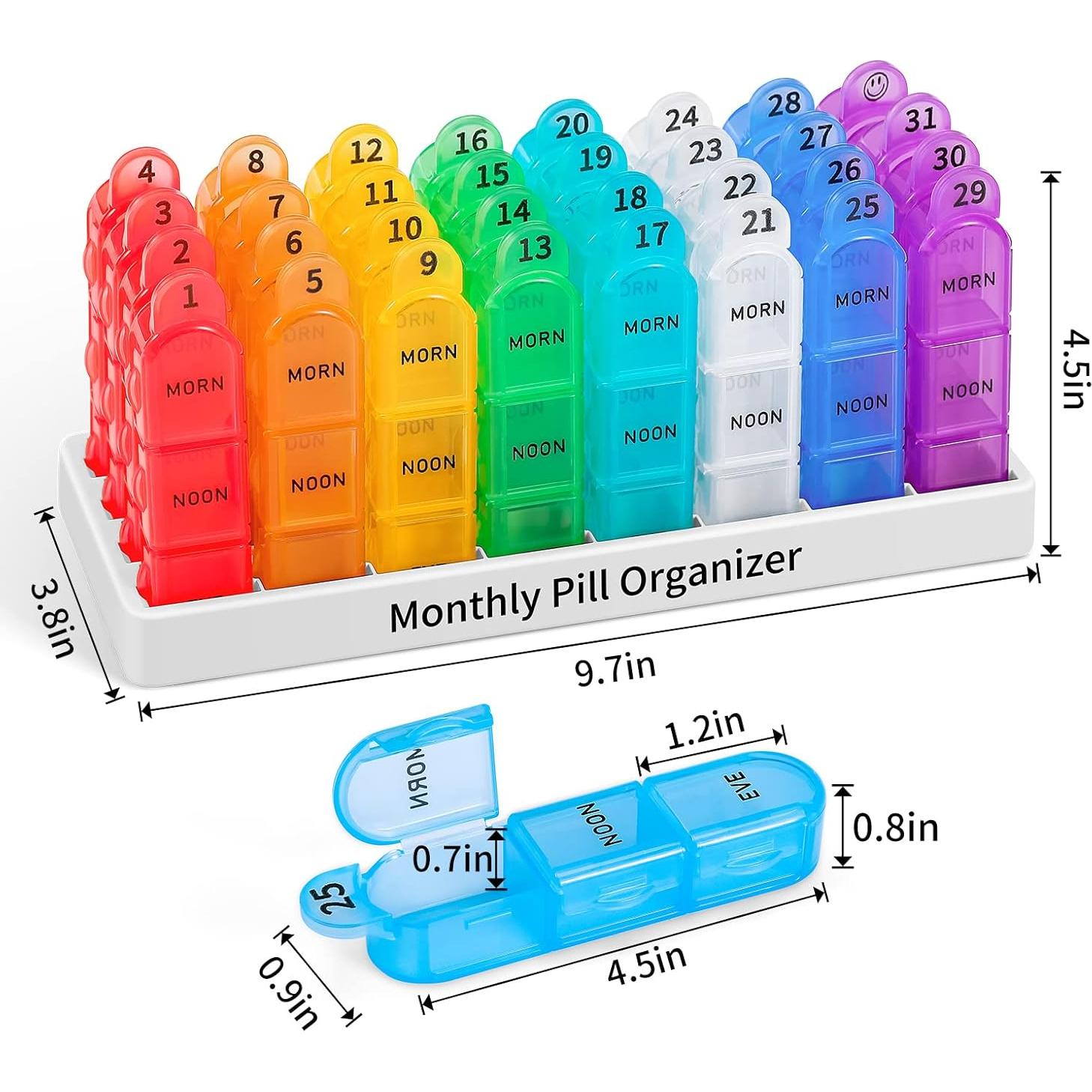 Organizador de Pastillas Mensual Daviky 30 Días 3 Veces al Día