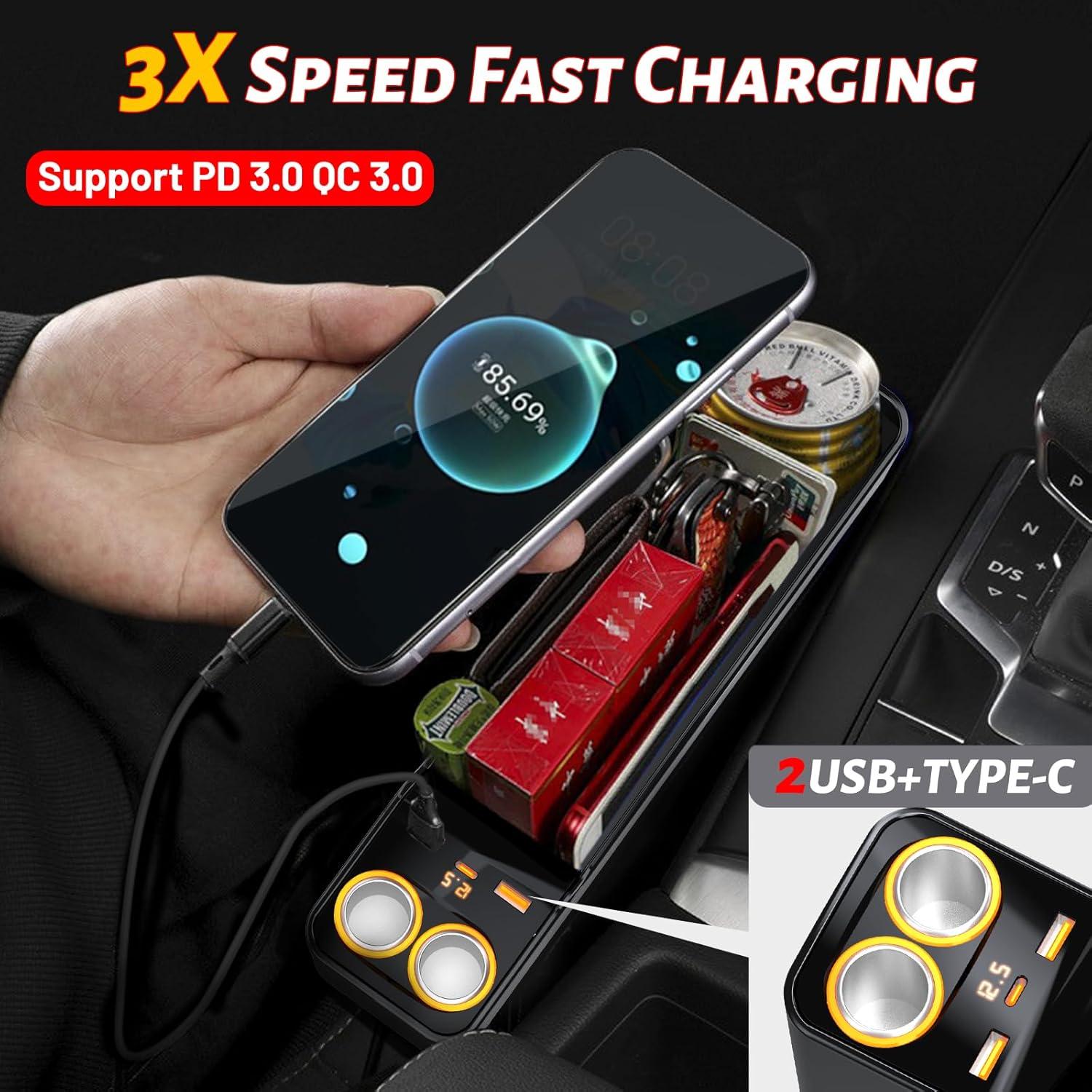 Organizador de Asiento de Coche Howdcheng con Carga Rápida 75W