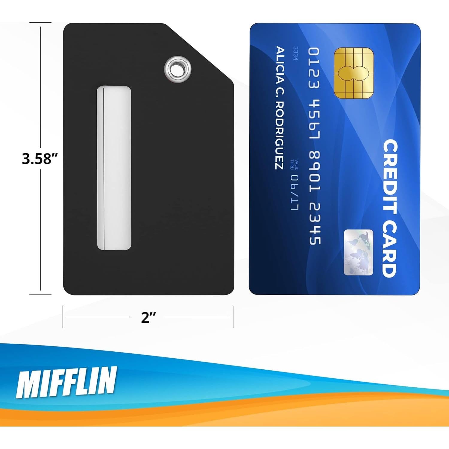 Etiquetas de Equipaje de Silicona Mifflin Negro - Paquete de 2