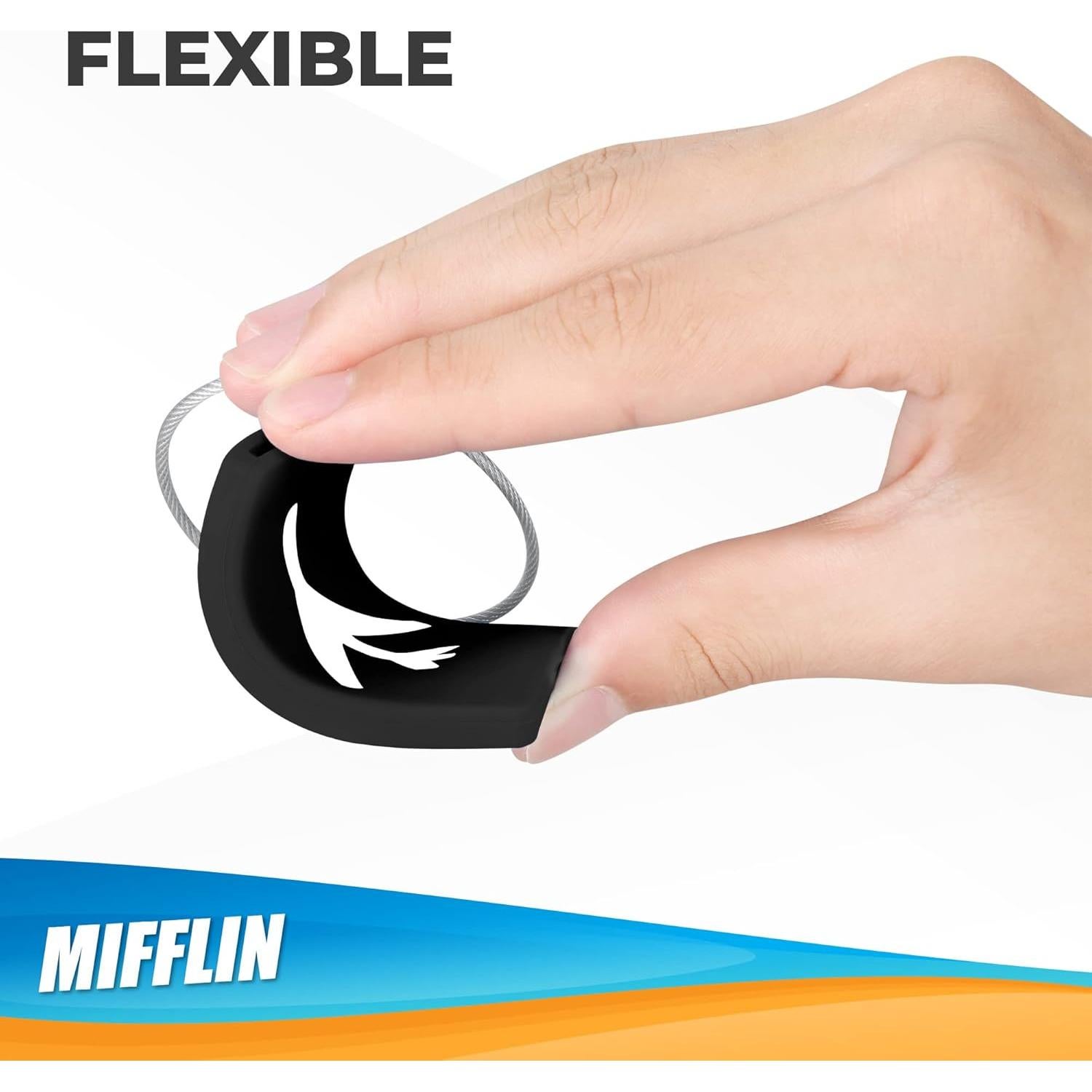 Etiquetas de Equipaje de Silicona Mifflin Negro - Paquete de 2