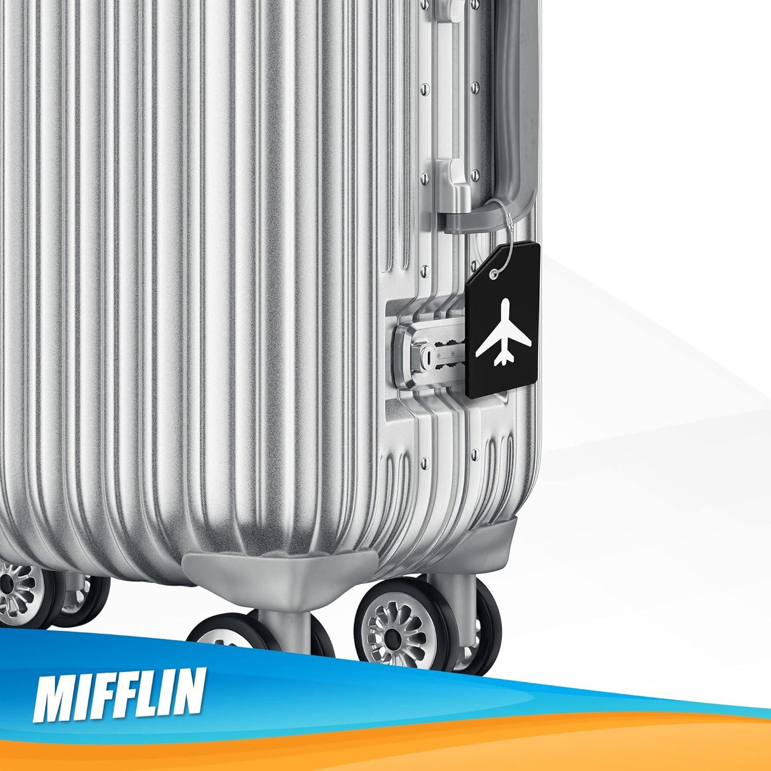 Etiquetas de Equipaje de Silicona Mifflin Negro - Paquete de 2