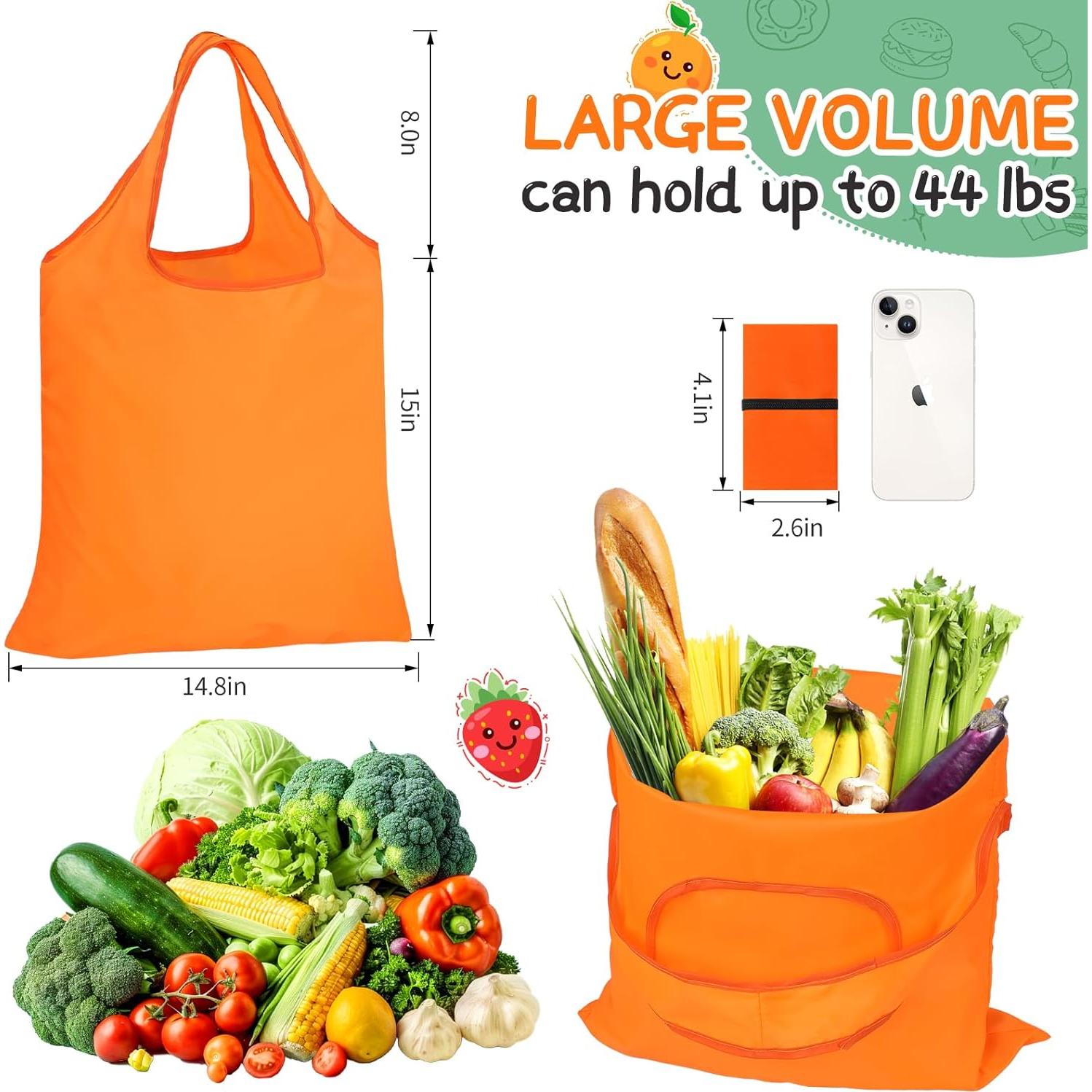 Paquete de 12 Bolsas de Compras Reutilizables Plegables Coloridas