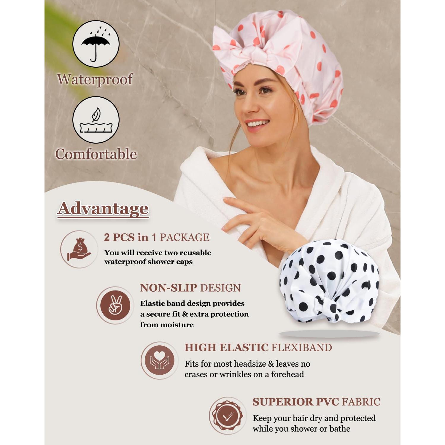 Gorras de Ducha Reutilizables Luvruitaky - Impermeables y Ajustables