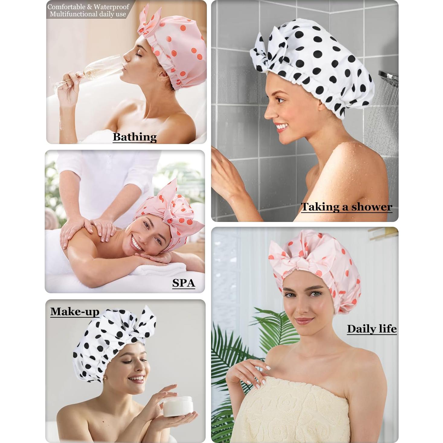 Gorras de Ducha Reutilizables Luvruitaky - Impermeables y Ajustables