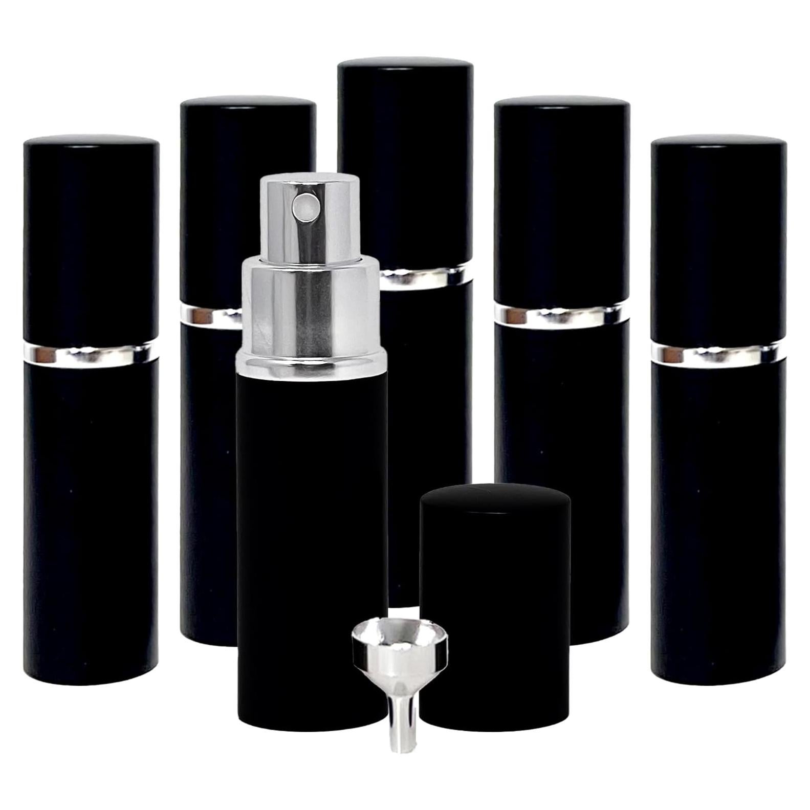 Atomizadores de Perfume Recargables YOUZEY - Paquete de 6 - Negro