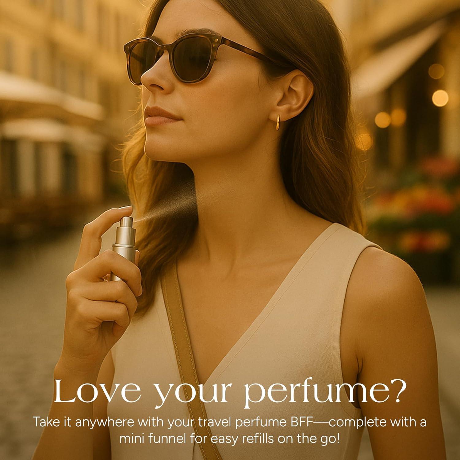 Atomizadores de Perfume Recargables YOUZEY - Paquete de 6 - Negro