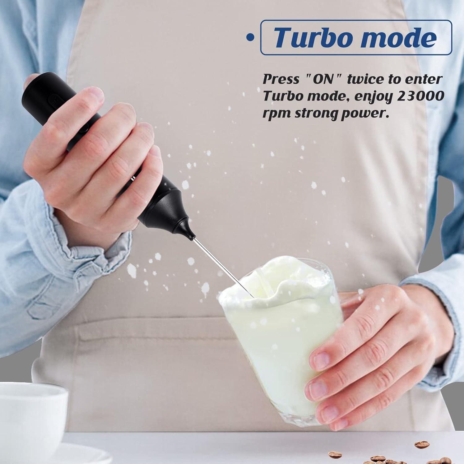 Espumador de Leche Recargable FoodVille MF05 Negro USB 0.47L