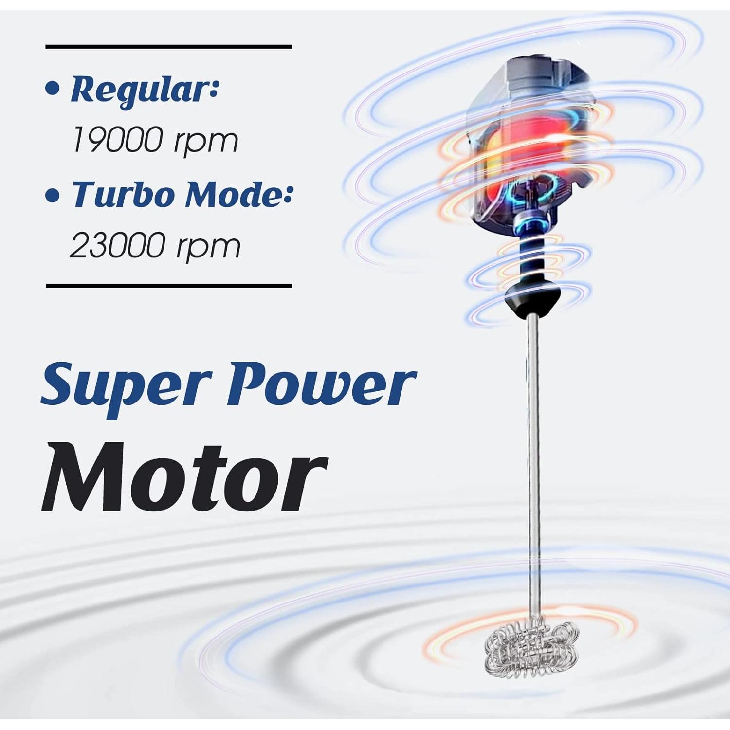Espumador de Leche Recargable FoodVille MF05 Negro USB 0.47L