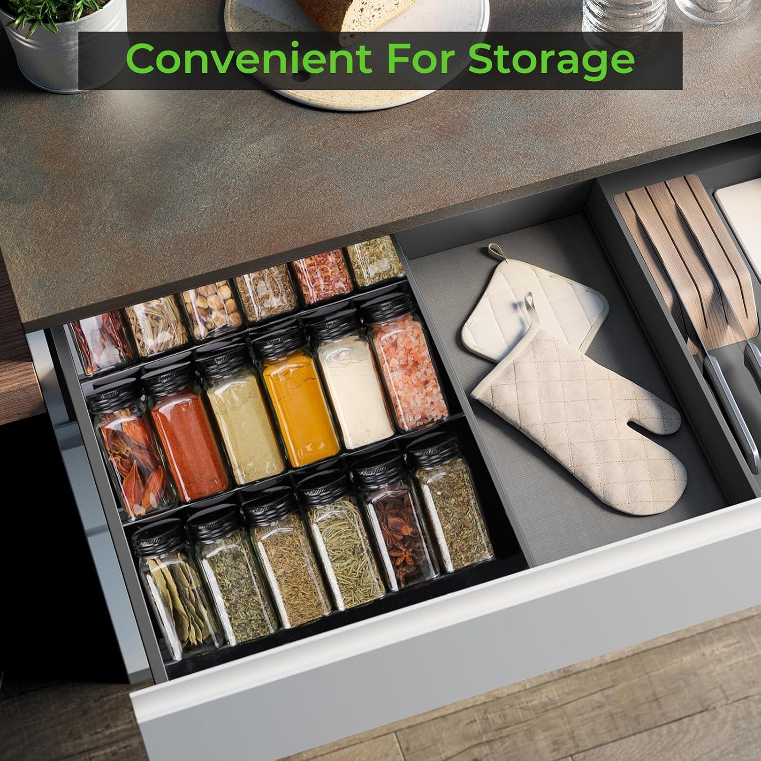 Tarros de Especias de Vidrio CycleMore 36 Pcs 4 oz Cuadrados