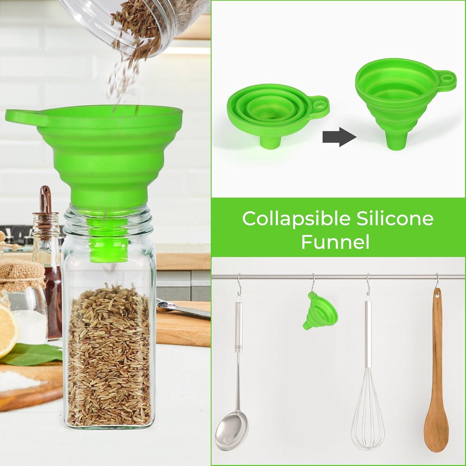 Tarros de Especias de Vidrio CycleMore 36 Pcs 4 oz Cuadrados