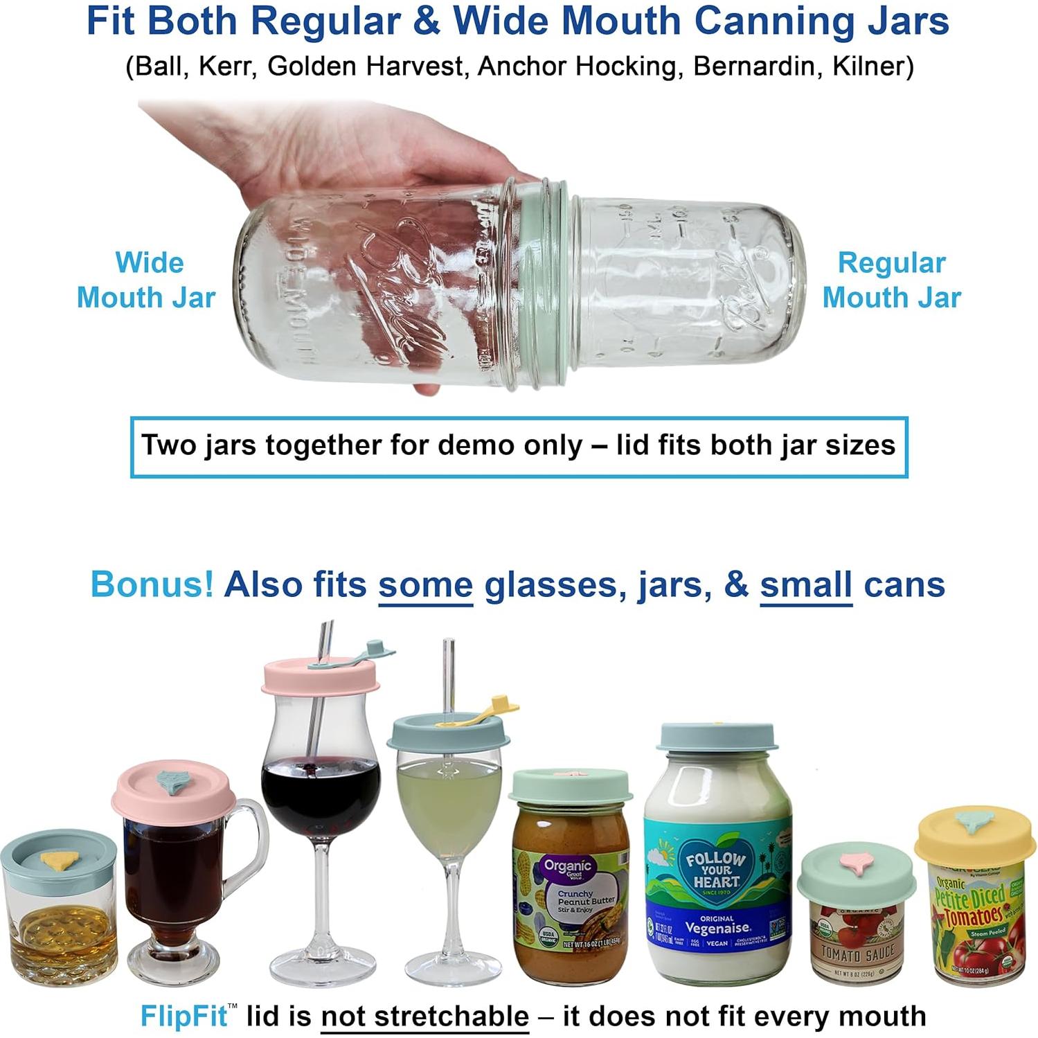 Tapa de frascos de silicona EcoWave FlipFit 4 unidades