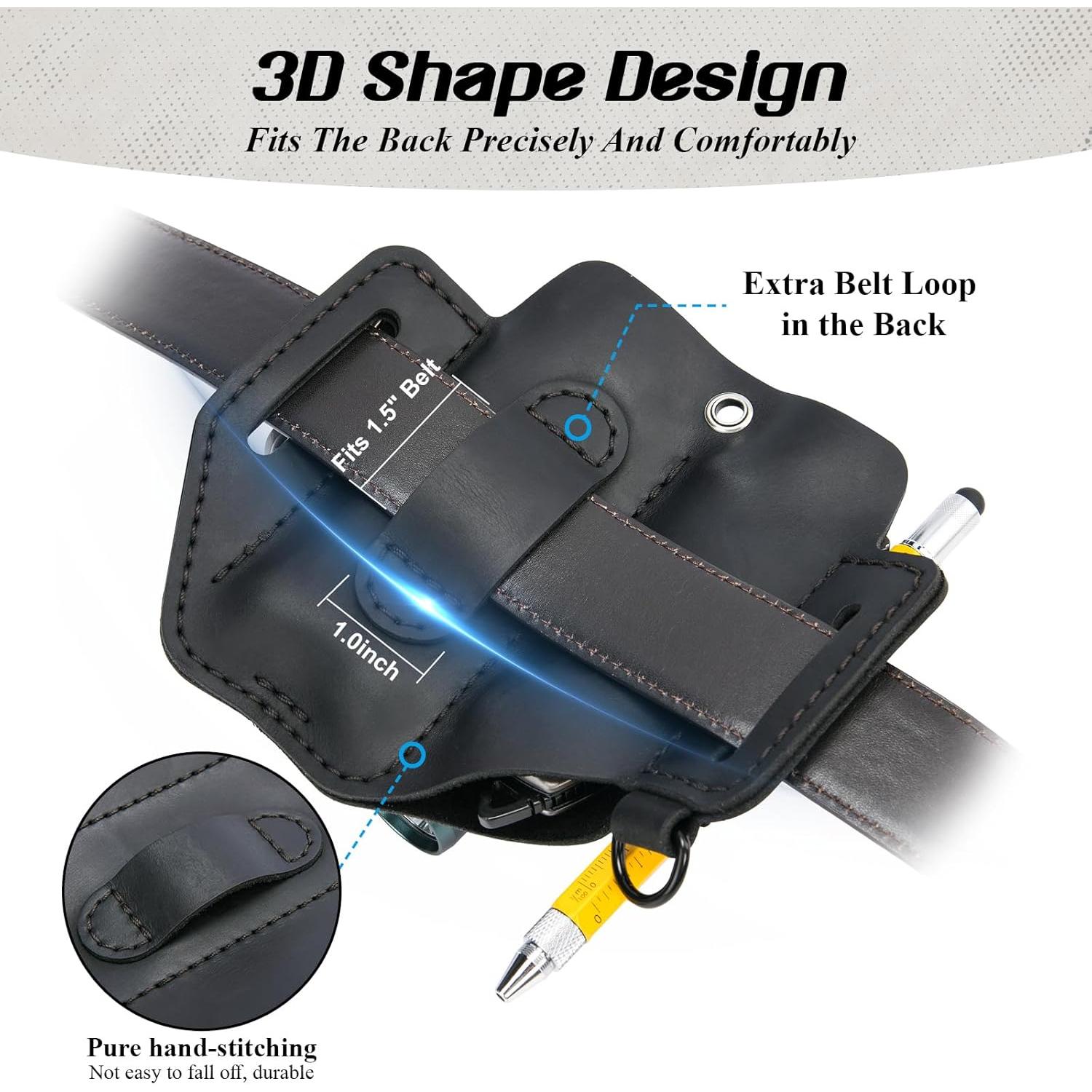 Funda de Cuero EDC FLYHOMES para Multiherramientas y Accesorios