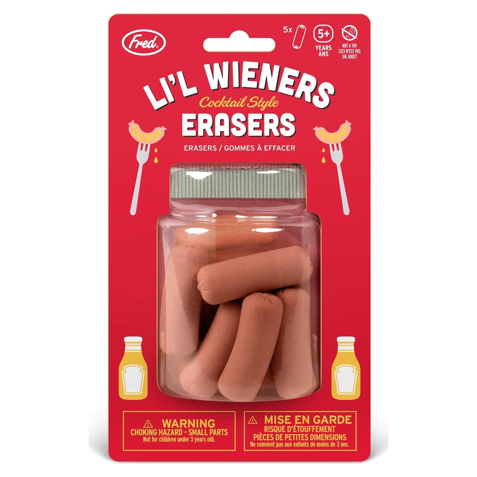 Borradores de Salchicha Cocktail Fred, Set de 5, TPR, Divertidos