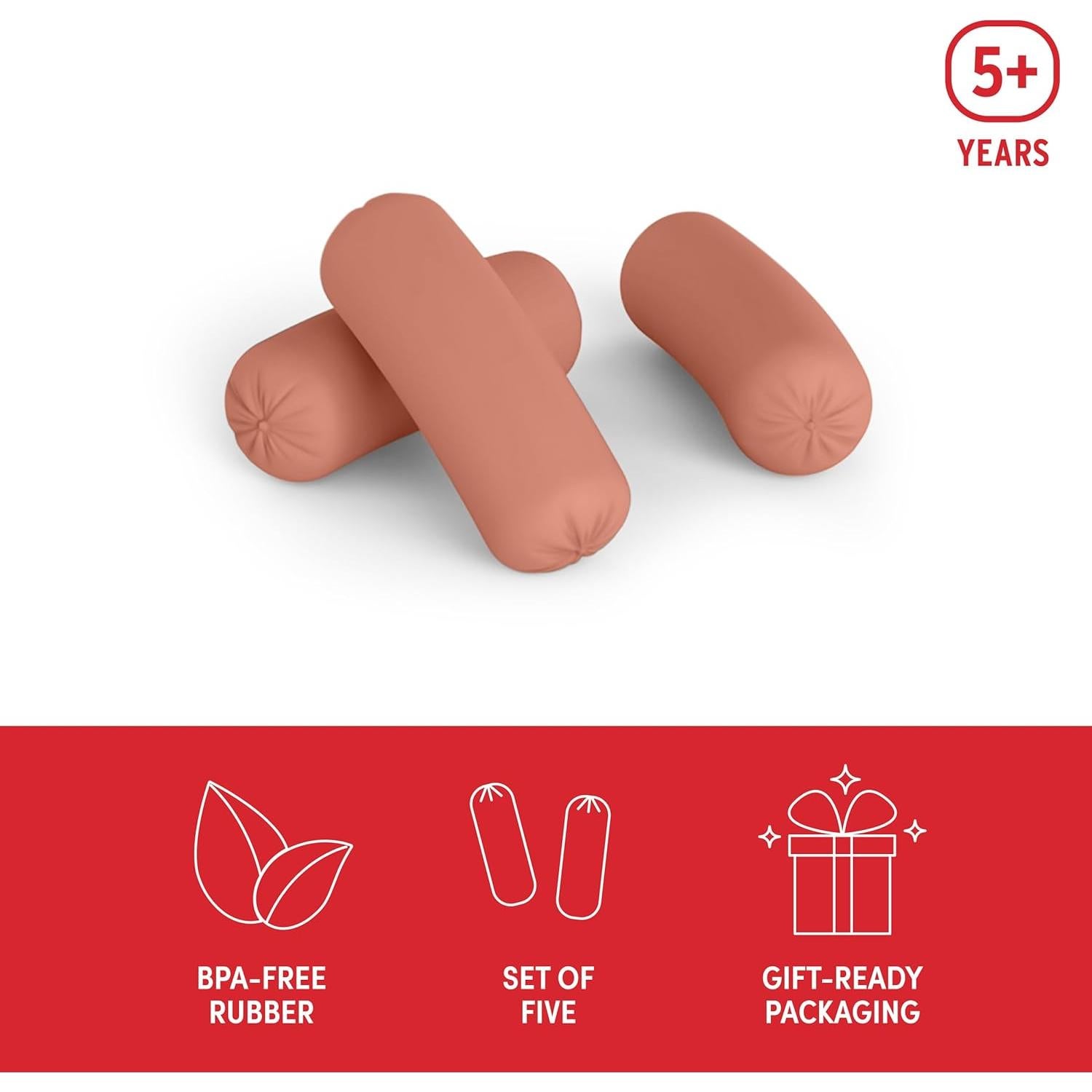 Borradores de Salchicha Cocktail Fred, Set de 5, TPR, Divertidos