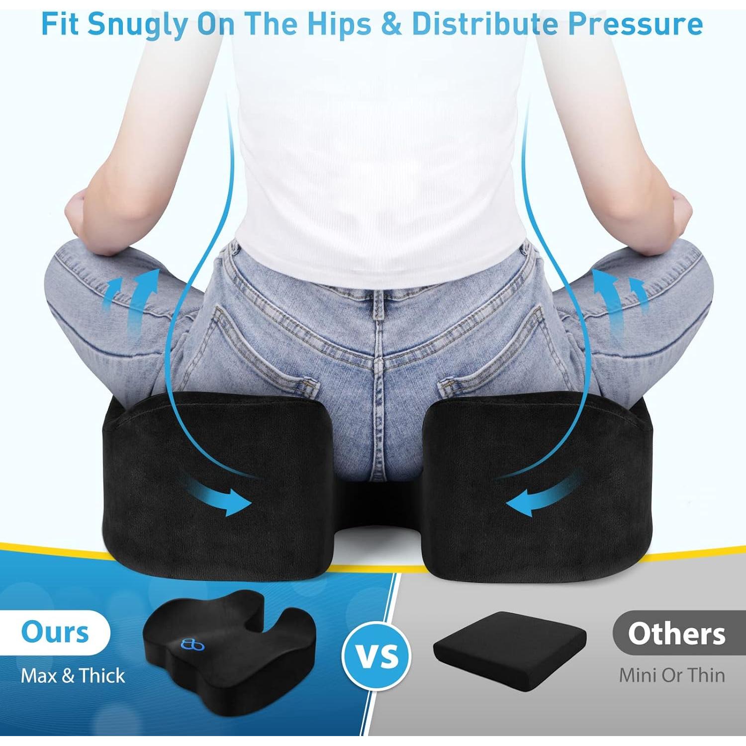 Cojín de Asiento BlissTrends Espuma Viscoelástica 46x41cm Negro