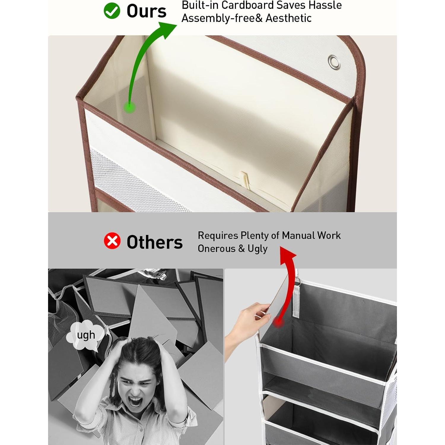 Organizador Colgante sobre la Puerta Yecaye 5 Niveles Beige