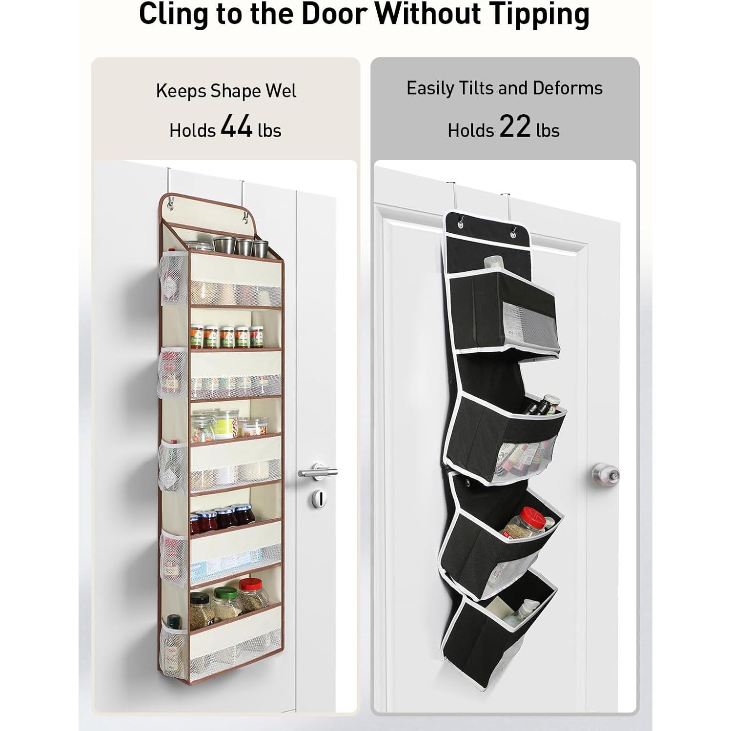 Organizador Colgante sobre la Puerta Yecaye 5 Niveles Beige